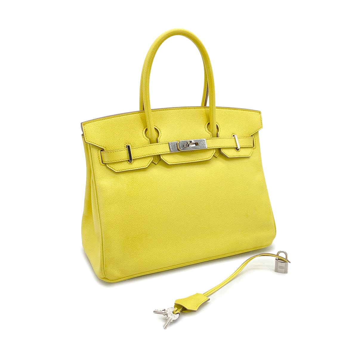 PURPOSE HERMES BIRKIN 30 LIME VEAU EPSOM HAND BAG 2013 SQUARE Q PALLADIUM HARDWARE 90322805