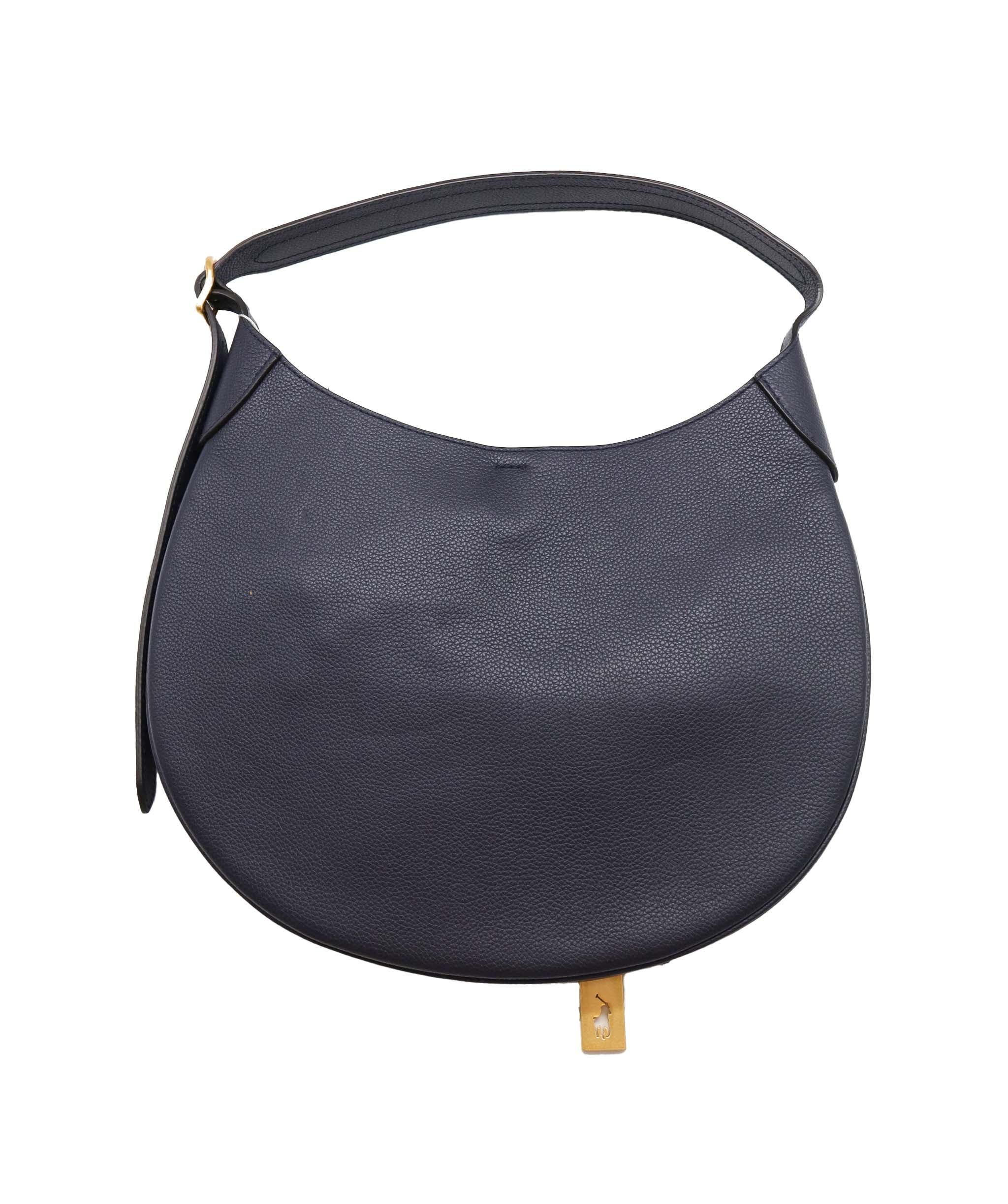 Ralph Lauren Ralph Lauren Polo Navy Leather Hobo Shoulder Bag AGC2022