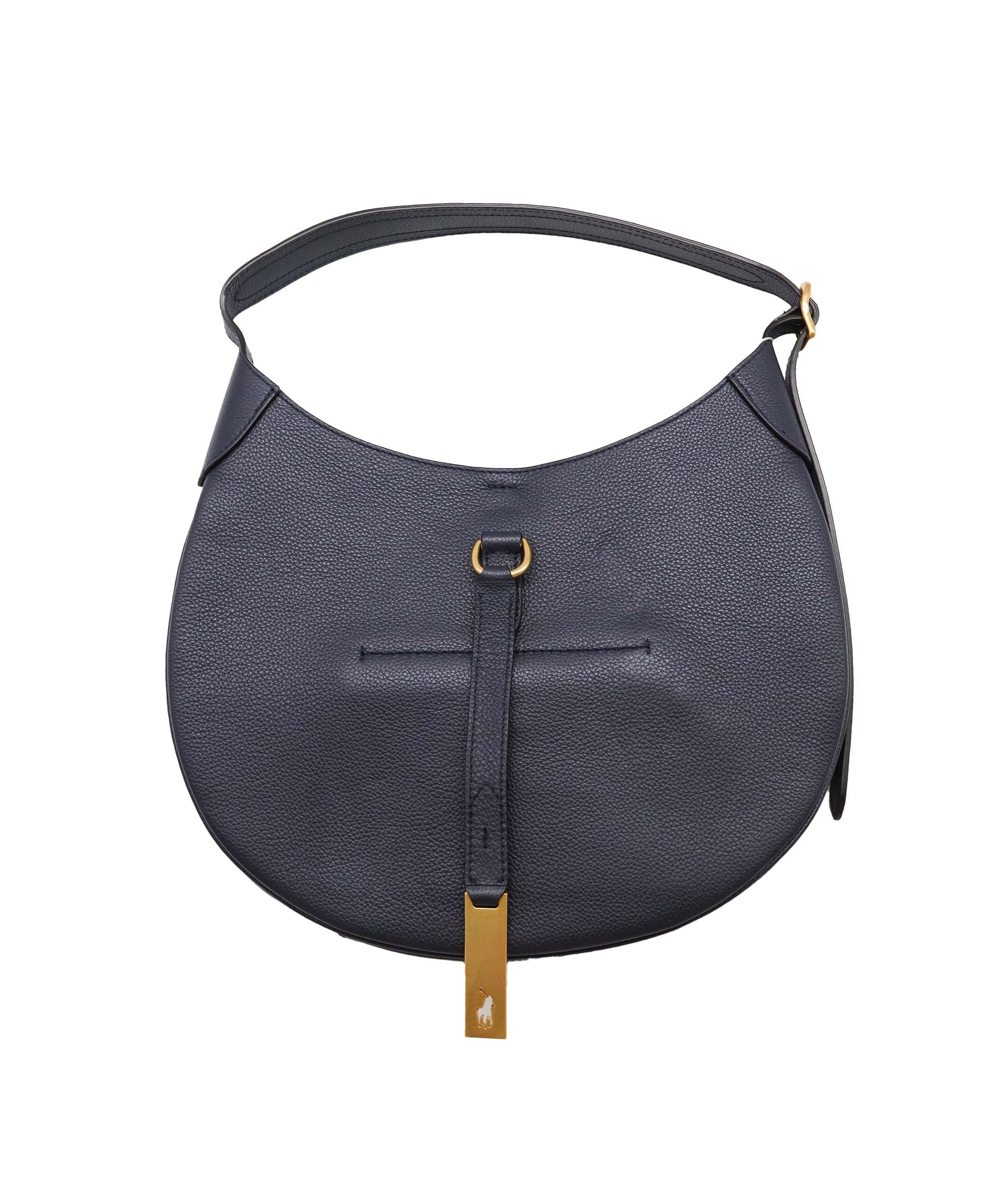 Ralph Lauren Ralph Lauren Polo Navy Leather Hobo Shoulder Bag AGC2022