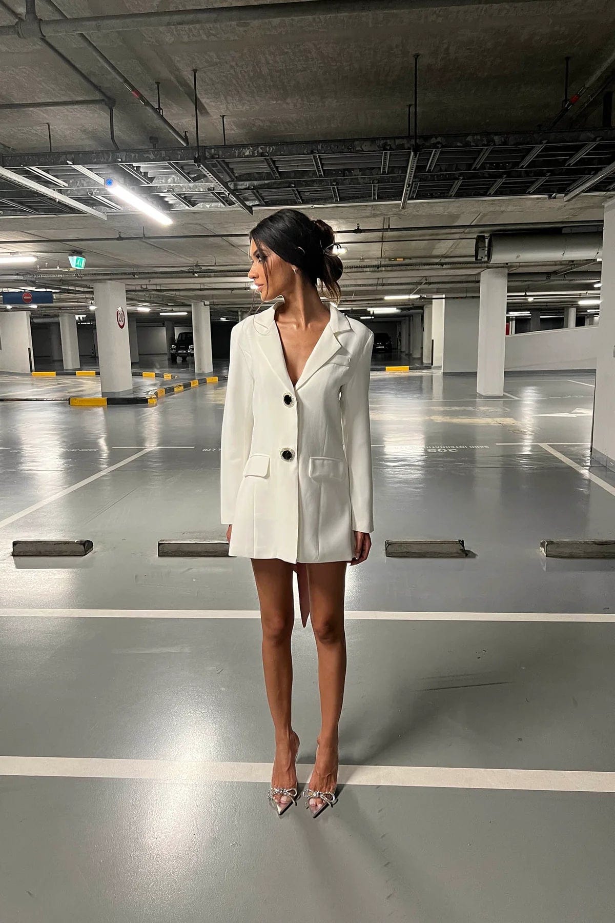 REVEL AVENUE Bow Down Blazer White L REC1613