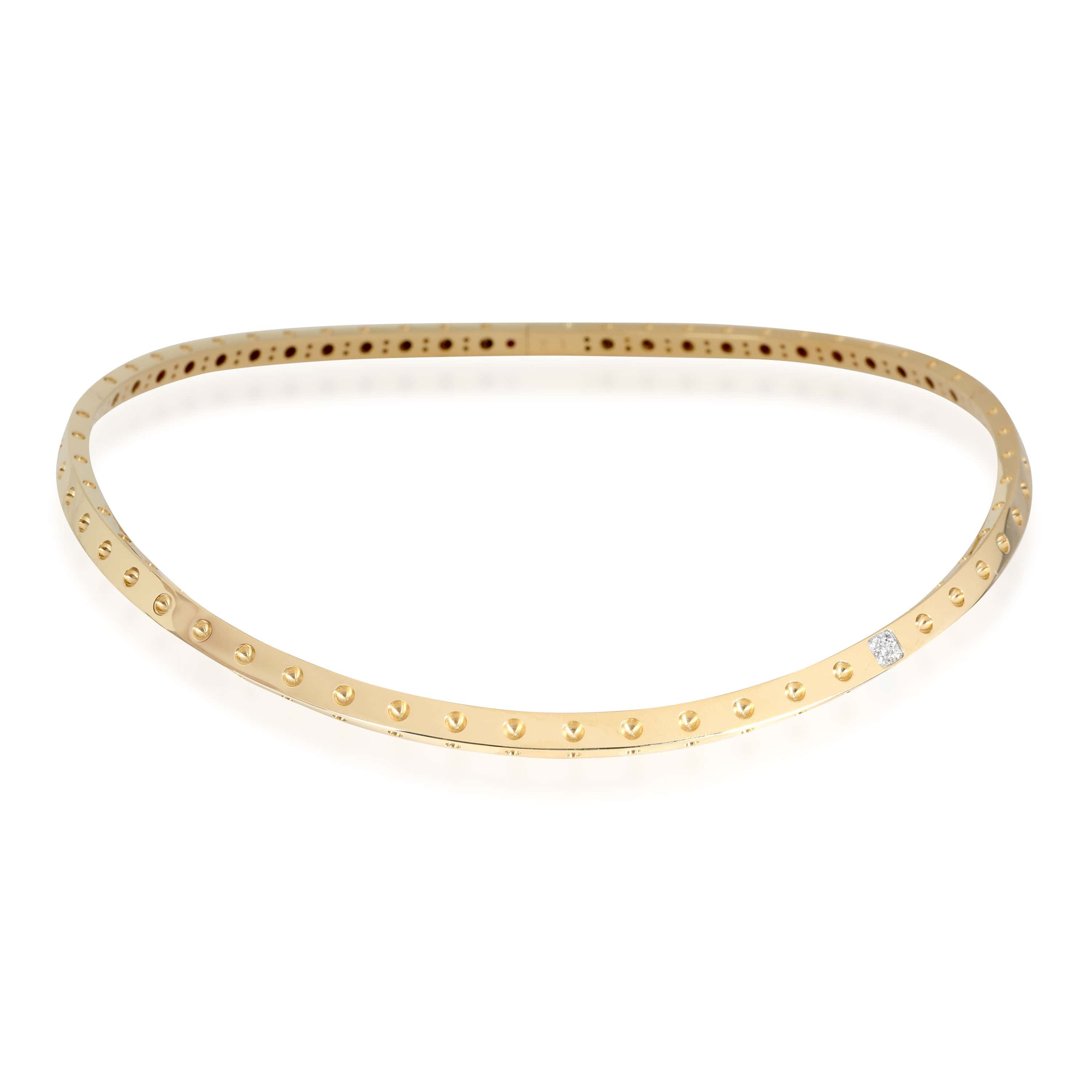 Roberto Coin Roberto Coin Pois Moi Hinged Diamond Choker Necklace in 18k Yellow Gold 0.08 Ctw