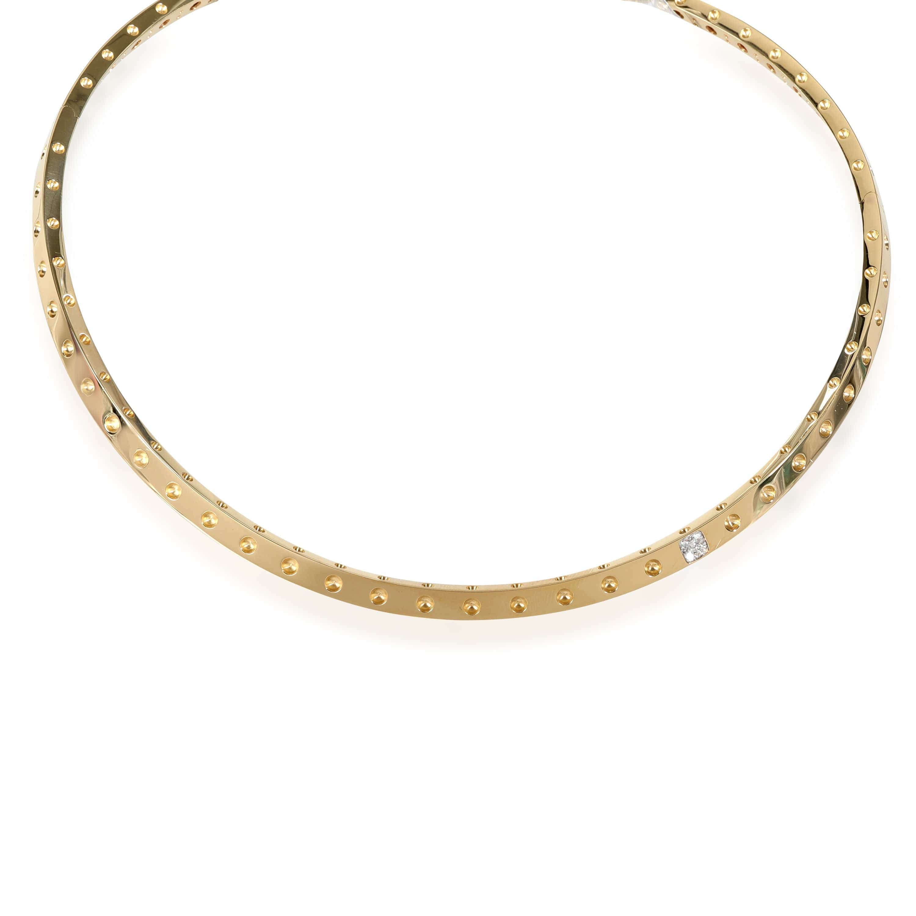 Roberto Coin Roberto Coin Pois Moi Hinged Diamond Choker Necklace in 18k Yellow Gold 0.08 Ctw