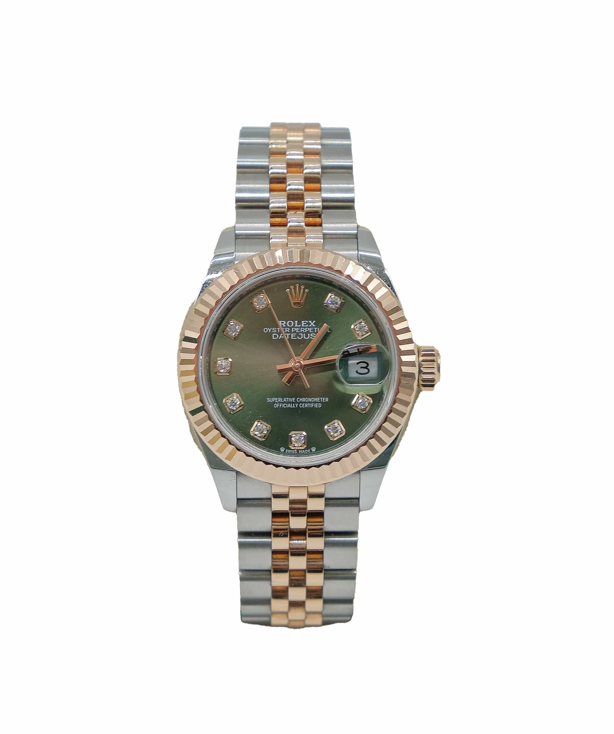 Rolex Rolex Datejust 28mm 279171 RoseGold Green Diamond Dial Diamonds RJC3749