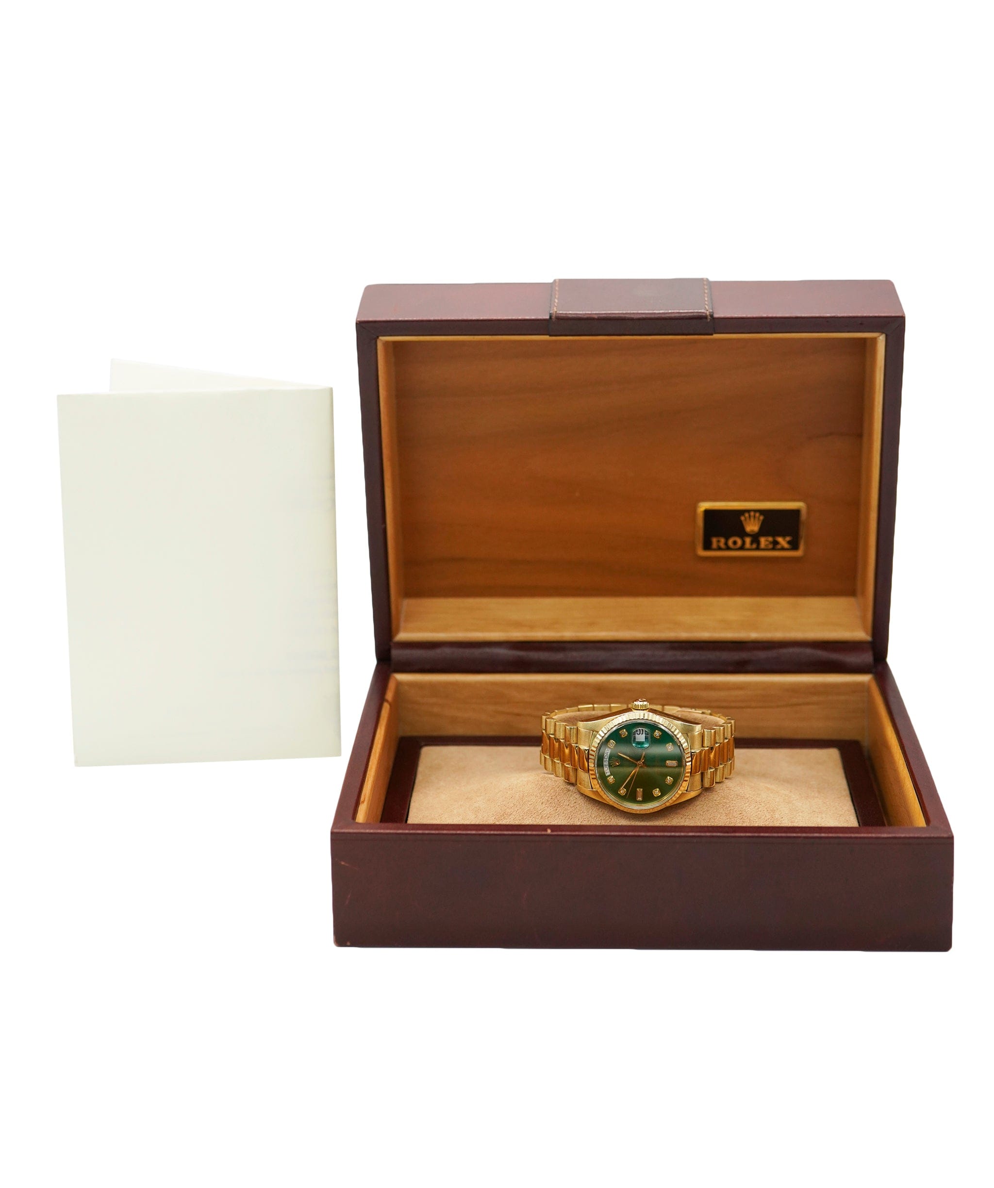 Rolex Rolex gold watch with green face - comes with box - AJC0697