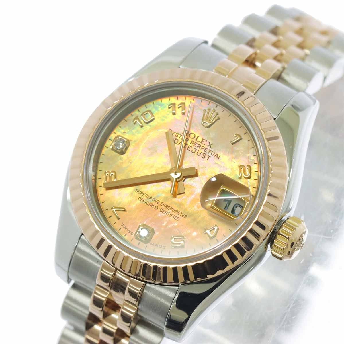 ROLEX ROLEX Datejust 179171N2BR Serial D 2P Diamond Pink Gold Dust Dial 90301609