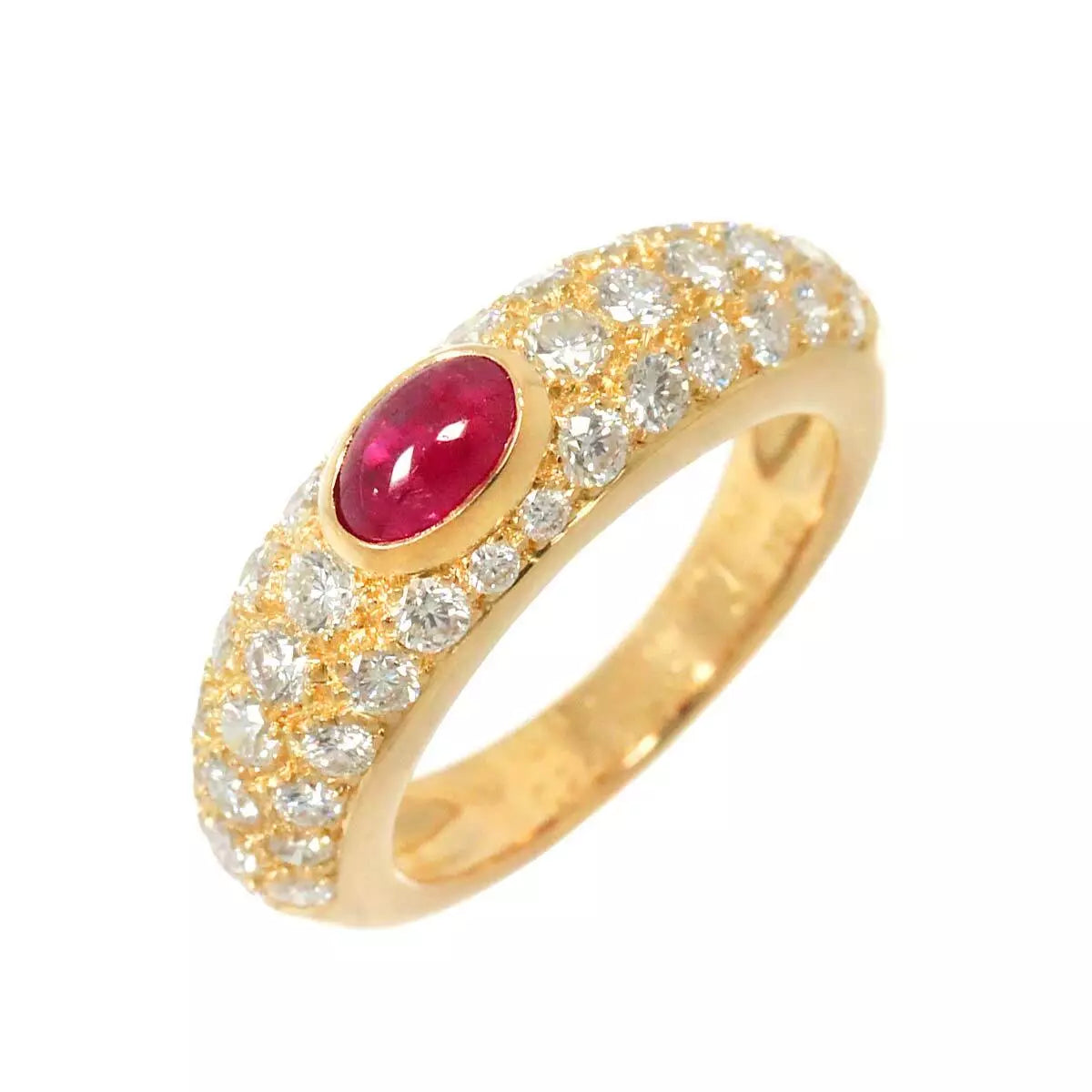 Cartier Ruby Diamond Ring 18K Yellow Gold 750 Size49 4.75-5(US) 90248003