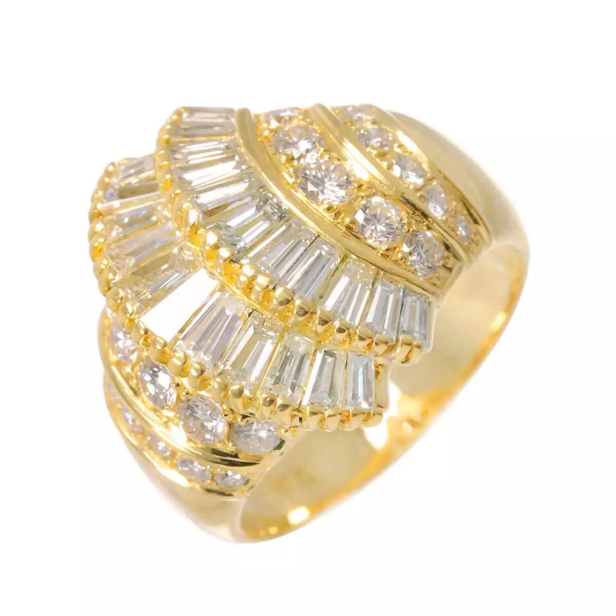 Diamond 1.983ct Ring 18K YG Yellow Gold 750 5.5-5.75(US) 90262211