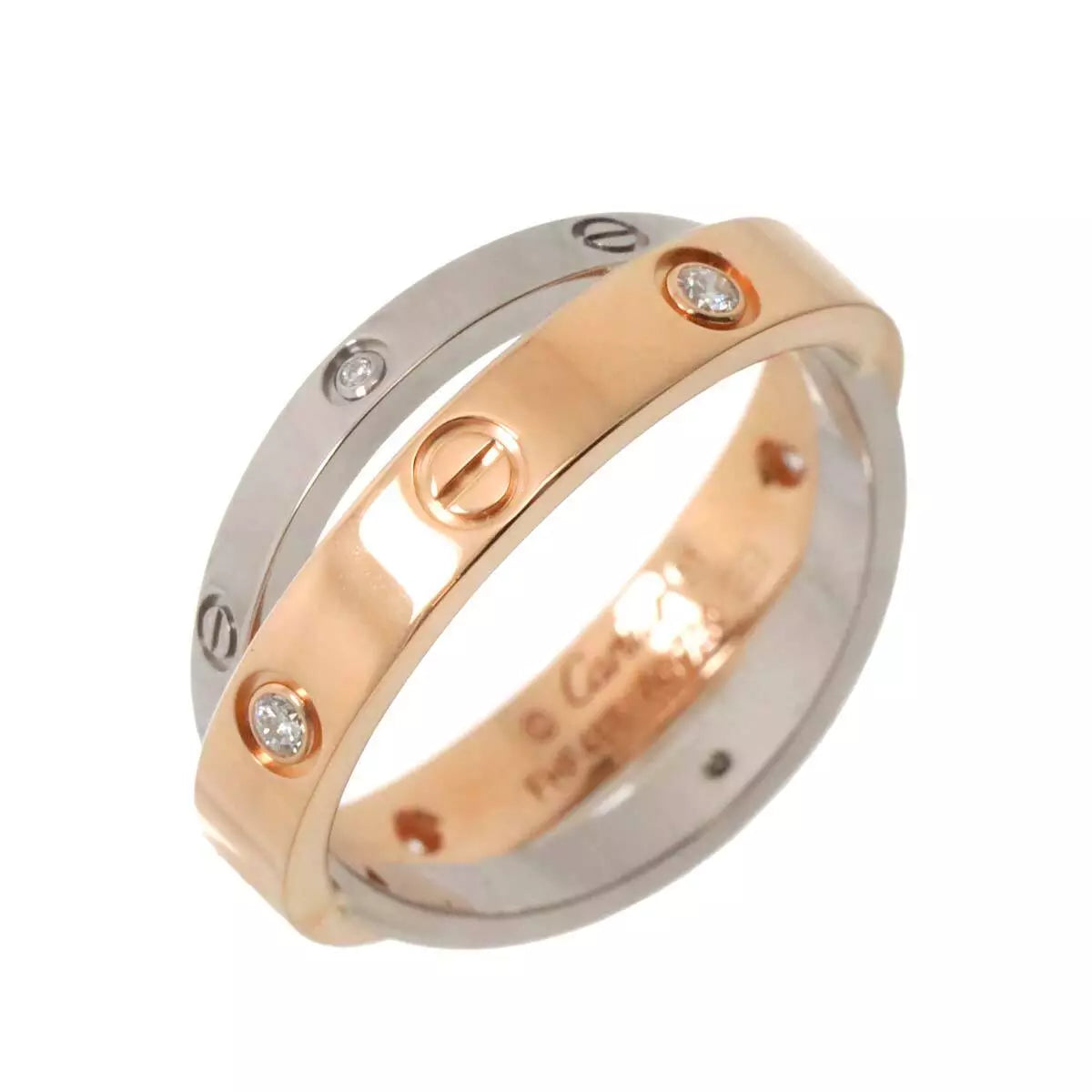 Cartier Be LOVE Diamond Ring 18K WG PG 750 Size51 5.5-5.75(US) 90252776