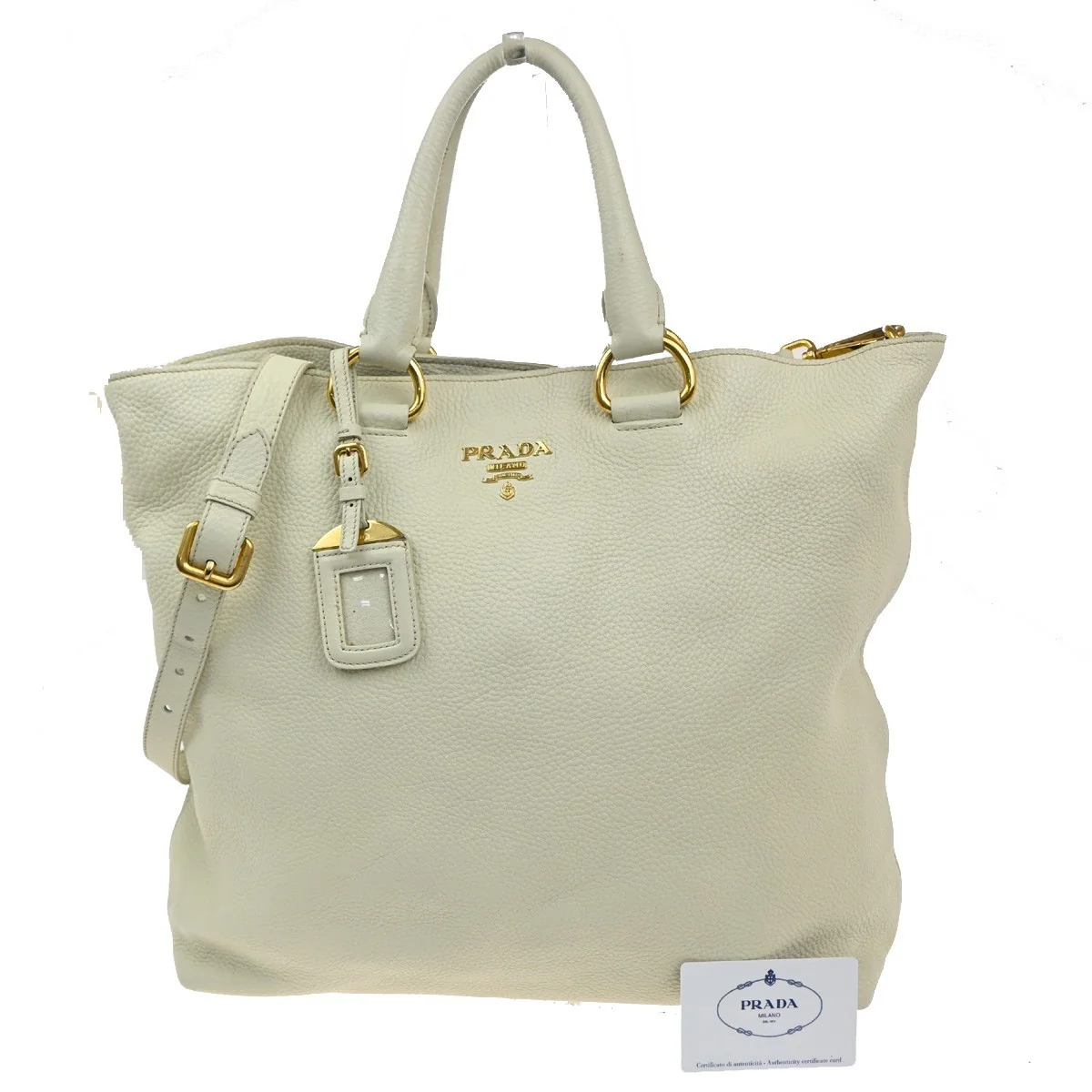 PRADA Vitello Daino Convertible Shopper Tote
78KP466 v9rdntot0s