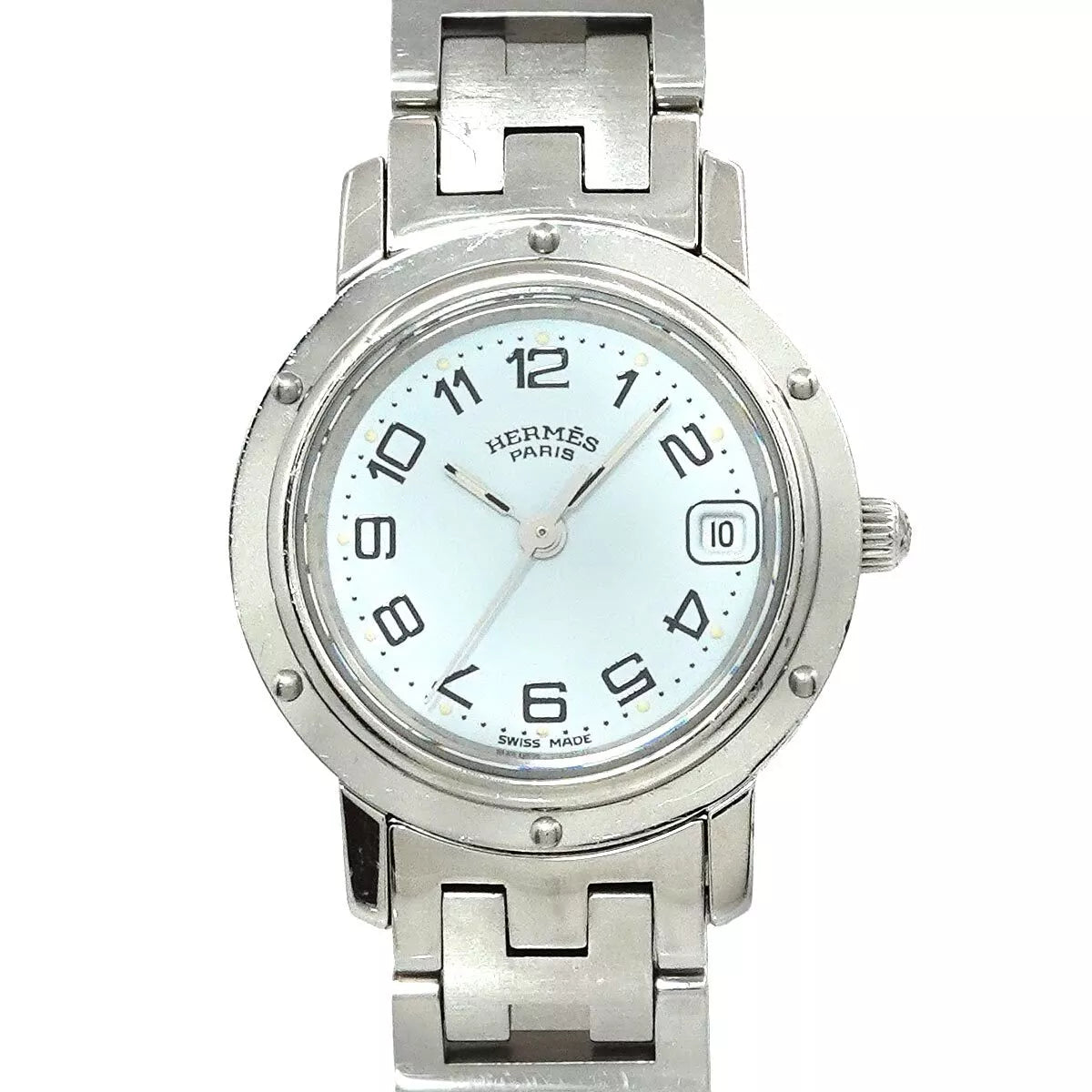 HERMES Clipper CL4 210 Quartz White Dial Ladies Watch 90252616