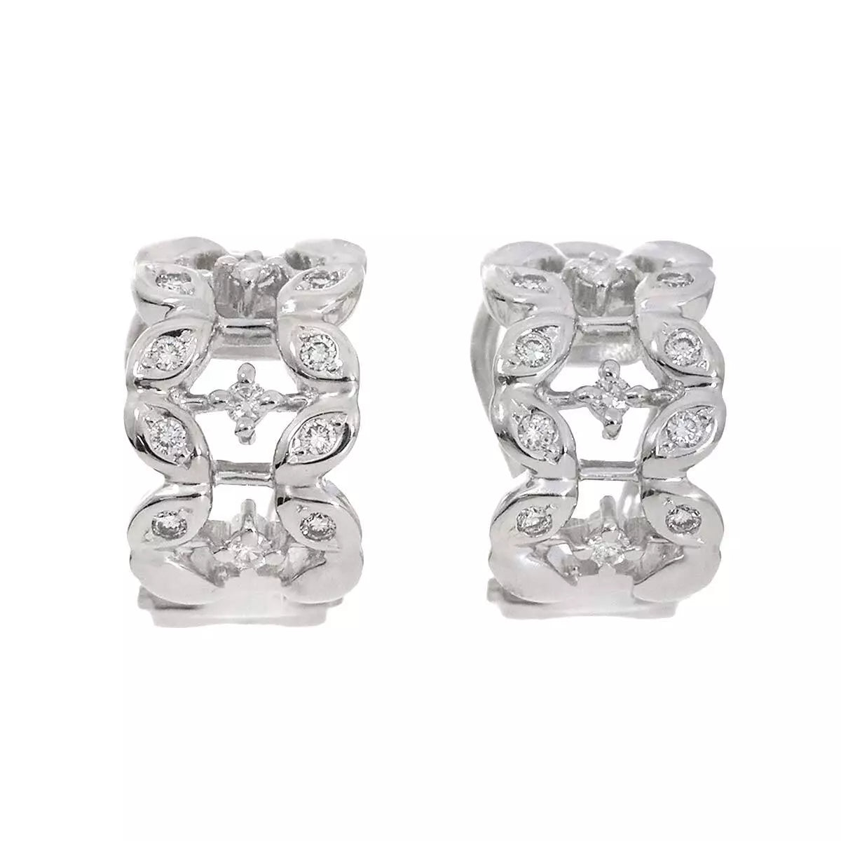 TASAKI Diamond 0.08/0.08ct Earrings Clip on 18K White Gold 750 90236334