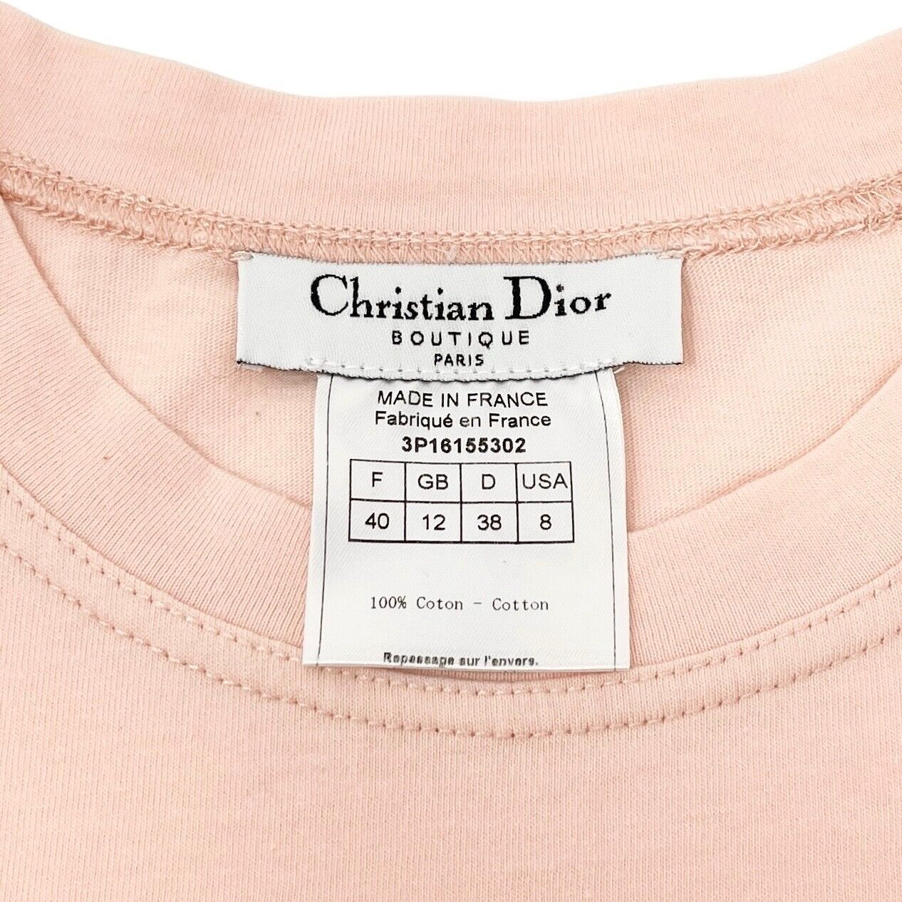 Christian Dior Vintage 2003 Denim Logo Tank Top #40 Light Pink Cotton