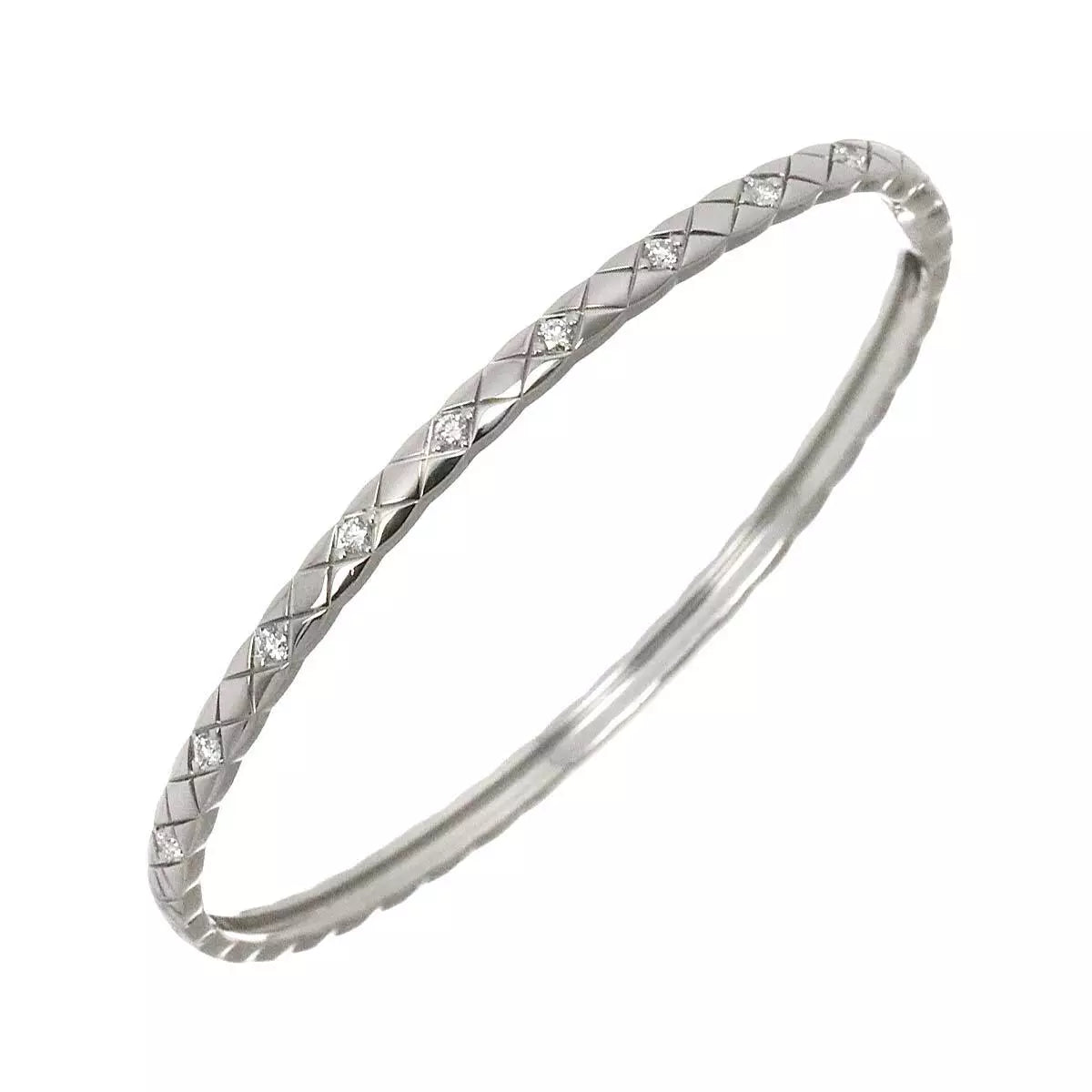 CHANEL Coco Crush Diamond Bracelet L 18K White Gold 750 90249211