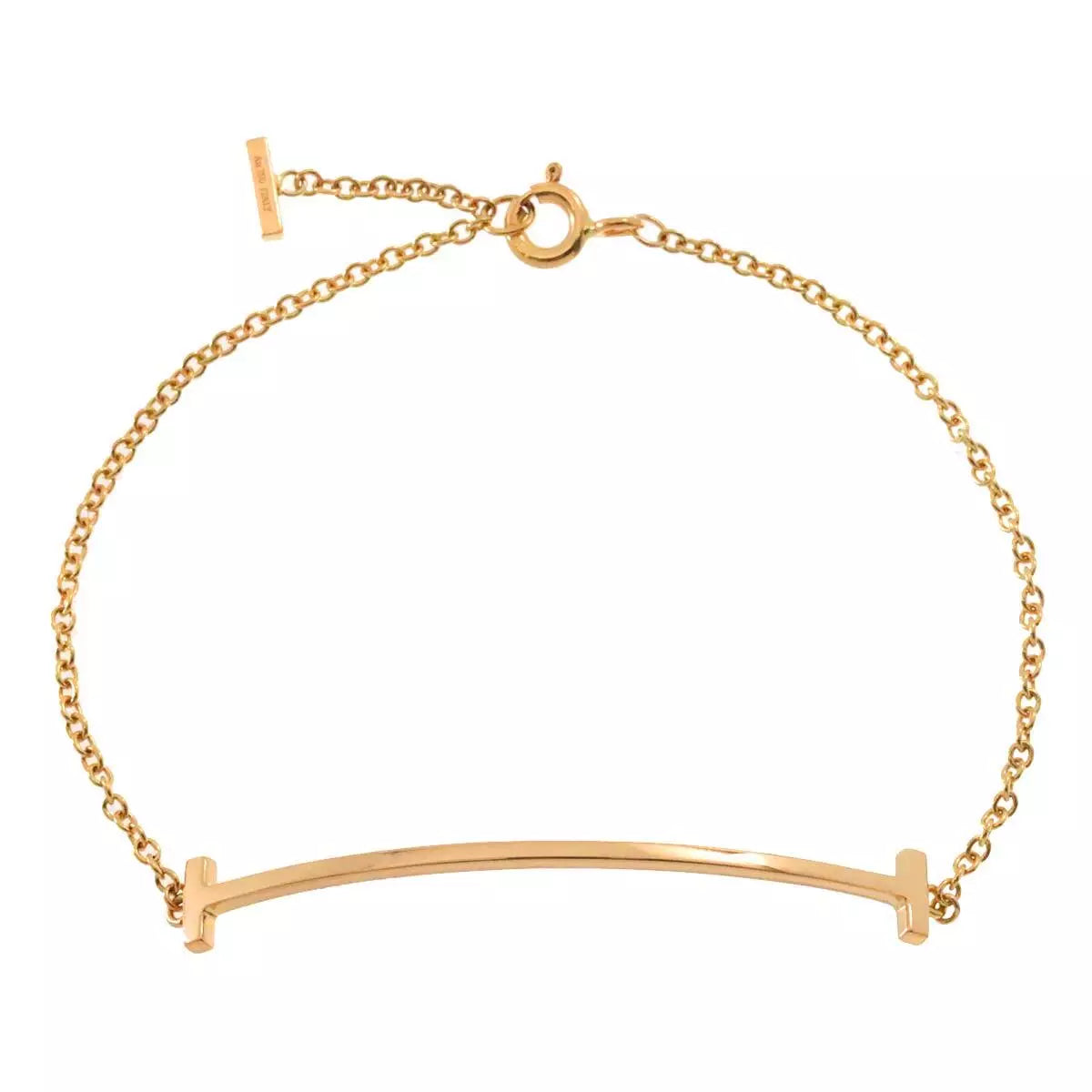 TIFFANY Co. T Smile Bracelet 18K Pink Gold 750 90250761