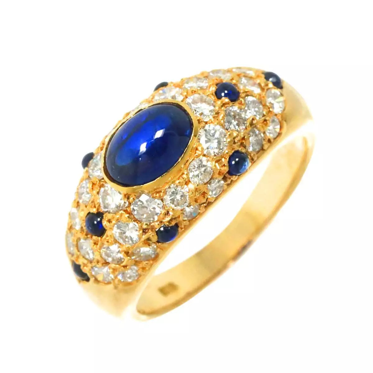 Sapphire 1.43ct/0.37ct Diamond 1.10ct Ring 18K 750 6.25-6.5(US) 90258214