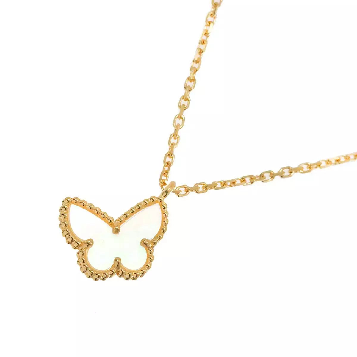 Van Cleef Arpels Papillon Sweet Alhambra MOP Necklace 18K YG 90255552