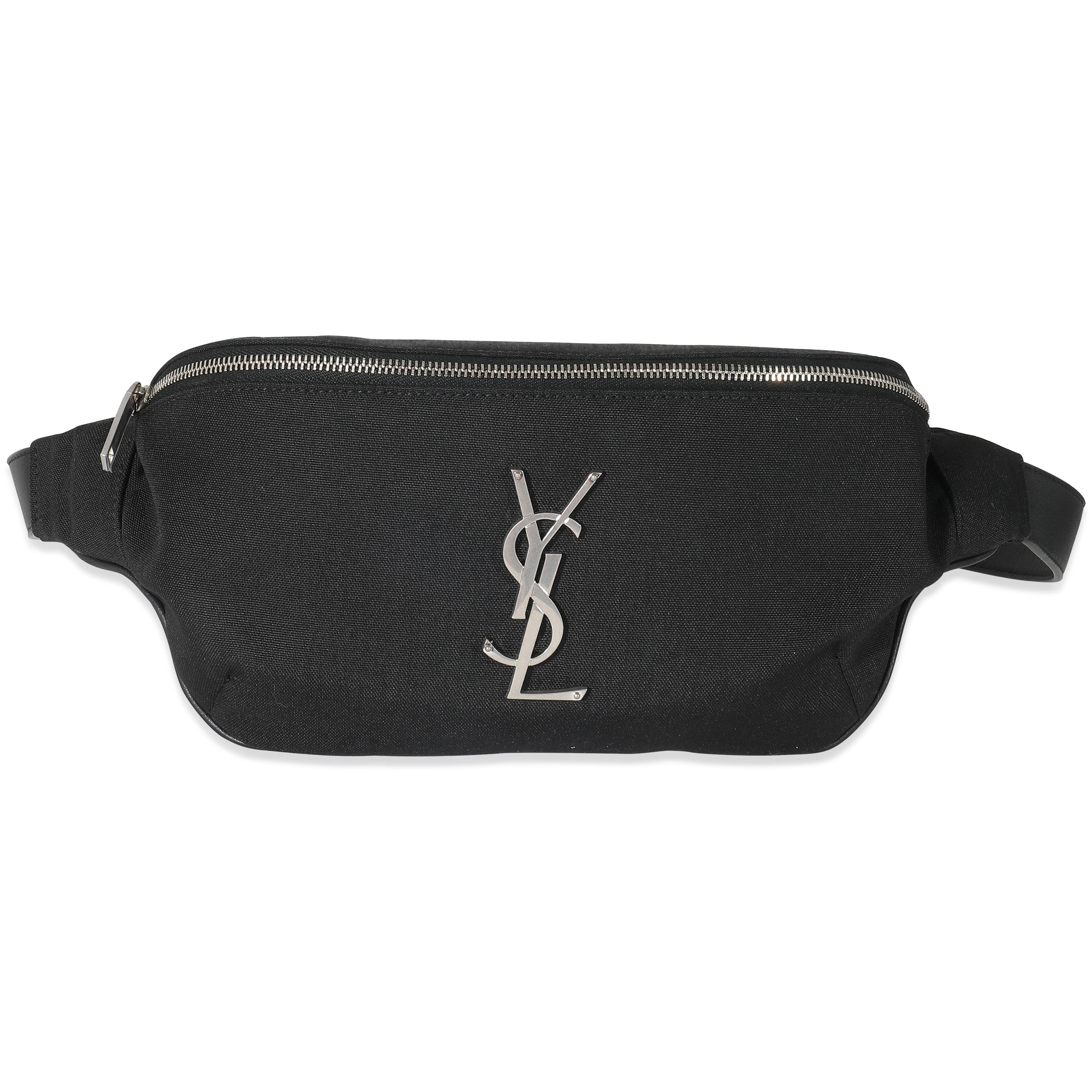 Saint Laurent Saint Laurent Black Canvas Cassandre Classic Belt Bag