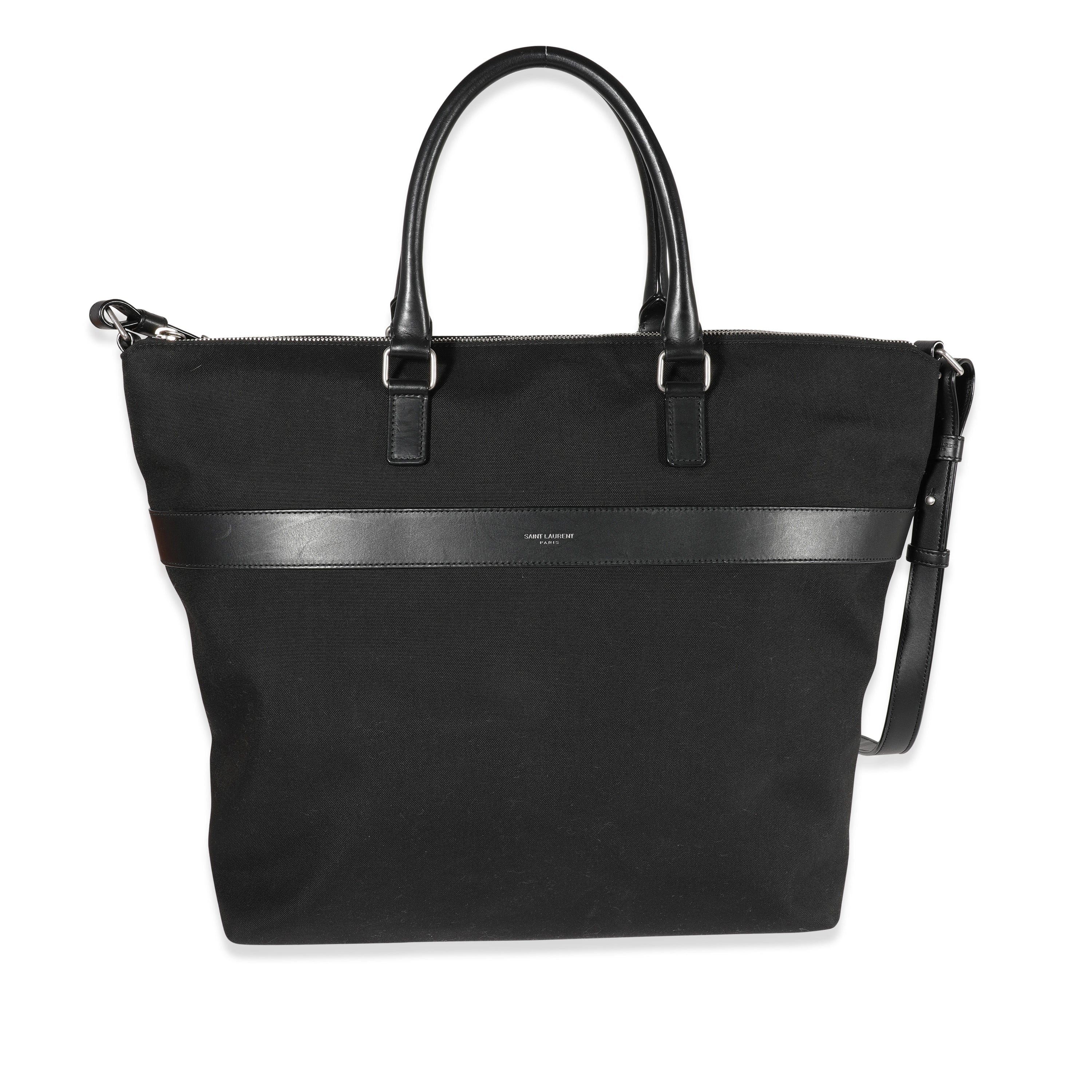 Saint Laurent Saint Laurent Black Canvas & Leather Tote