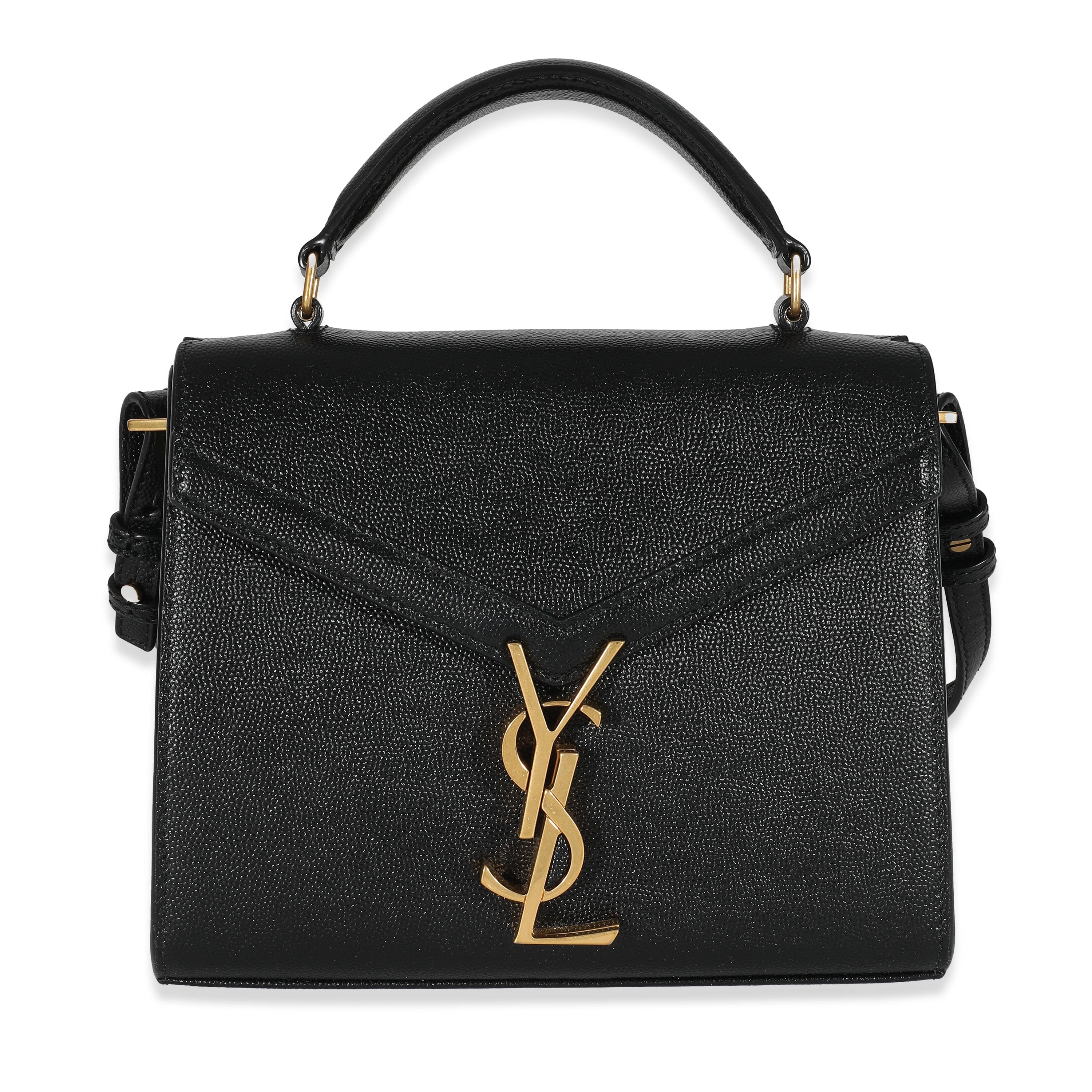 Saint Laurent Saint Laurent Black Grain De Poudre Cassandra Mini Top Handle