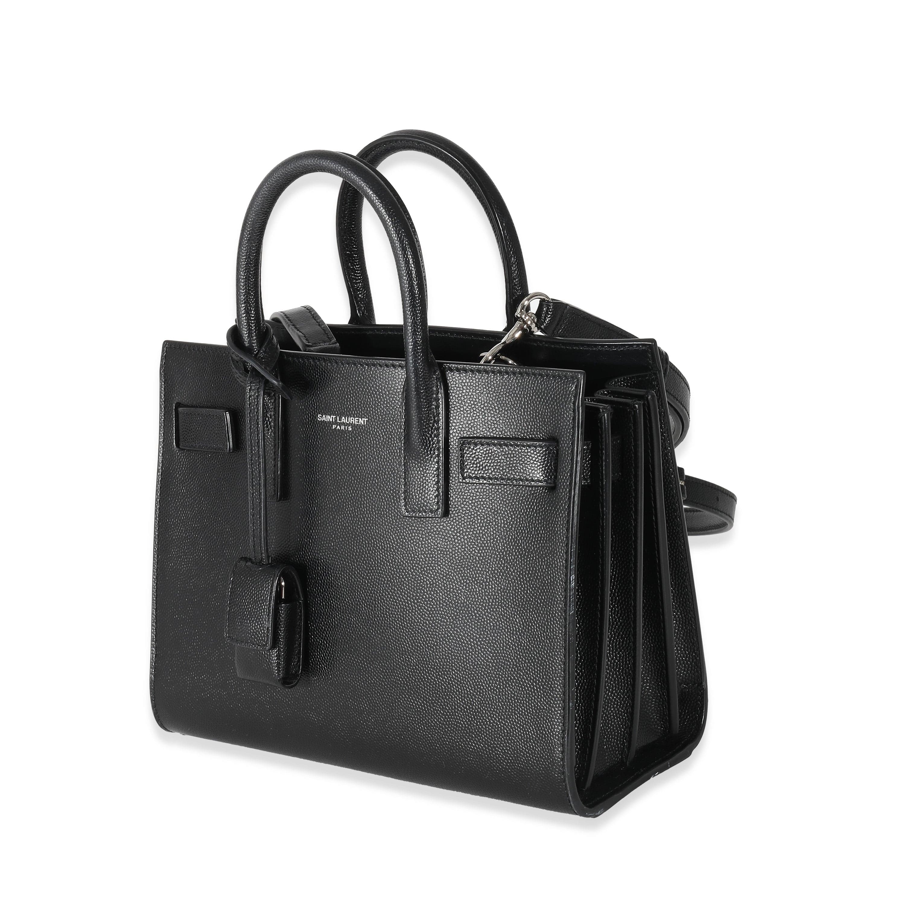 Saint Laurent Saint Laurent Black Grained Leather Nano Sac De Jour