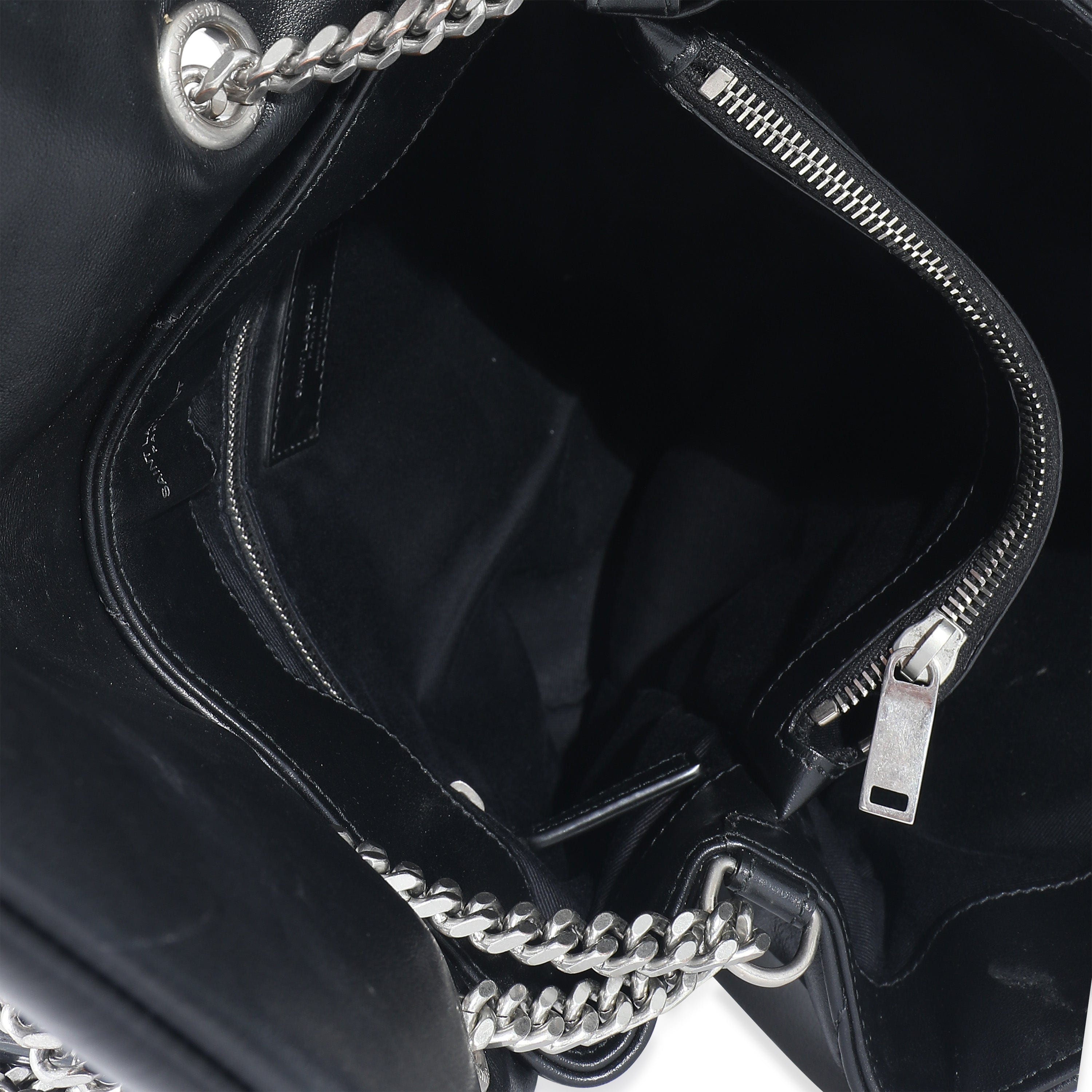 Saint Laurent Saint Laurent Black Matelassé Leather Medium Loulou Bag