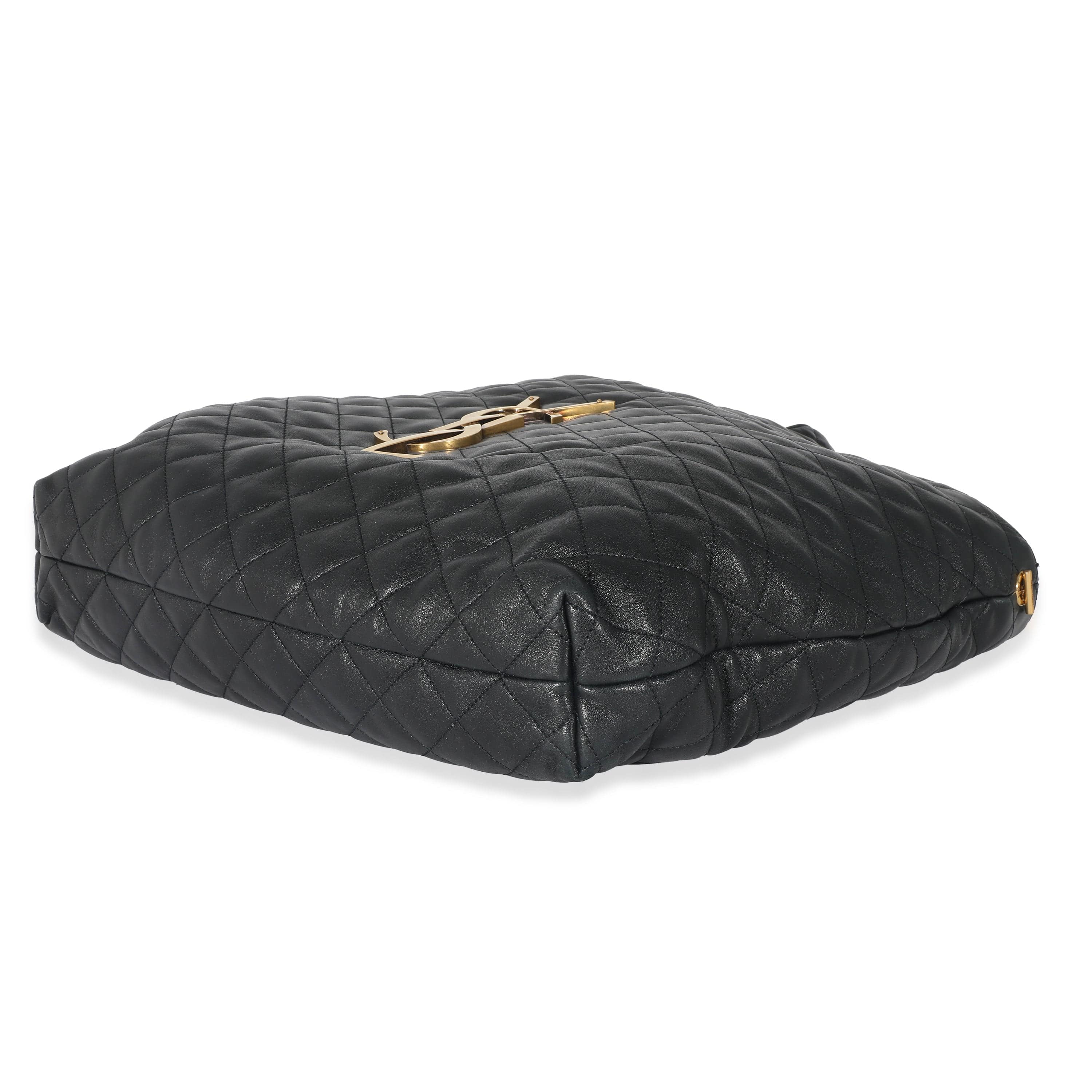 Saint Laurent Saint Laurent Black Quilted Lambskin ICare Maxi Shopping Bag