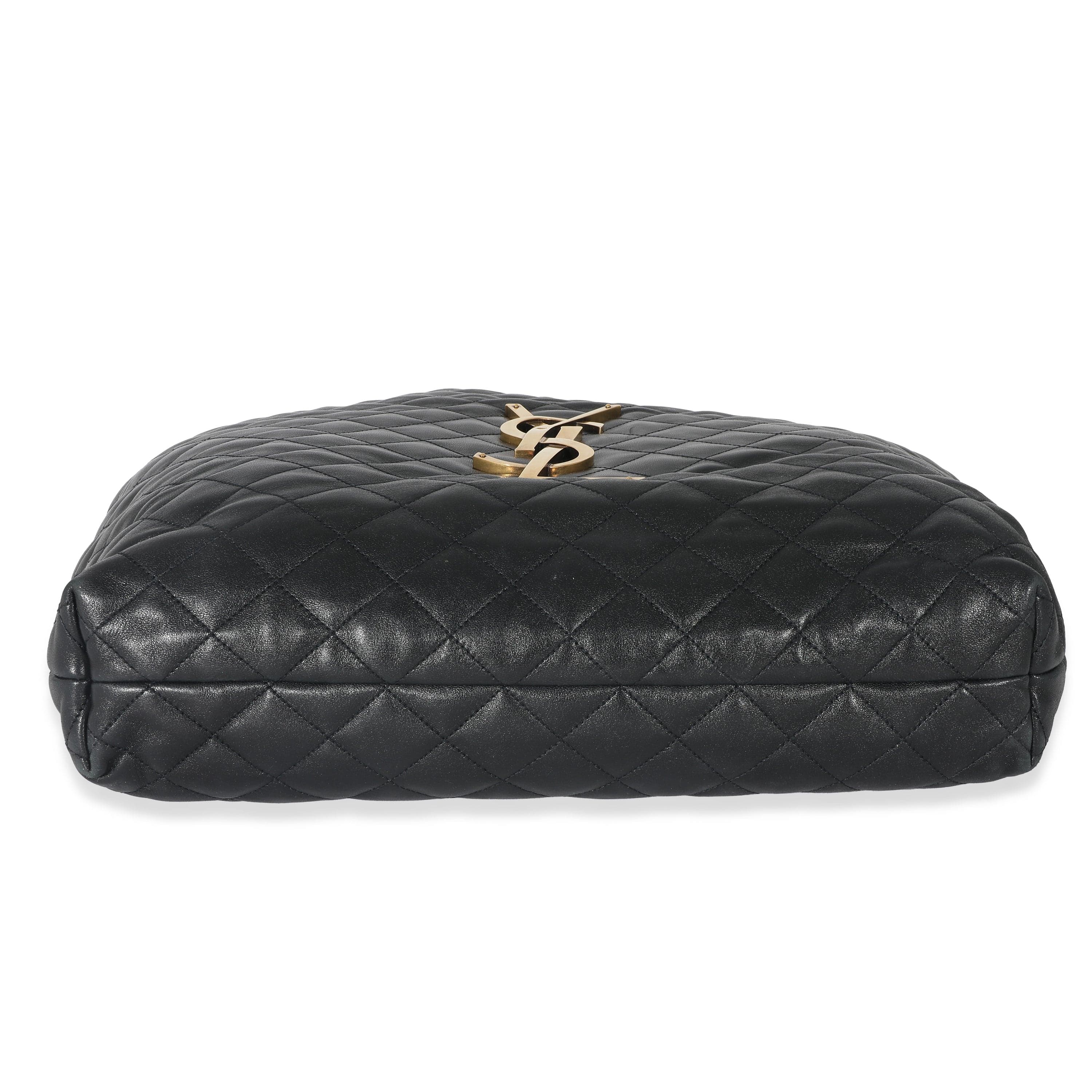 Saint Laurent Saint Laurent Black Quilted Lambskin ICare Maxi Shopping Bag