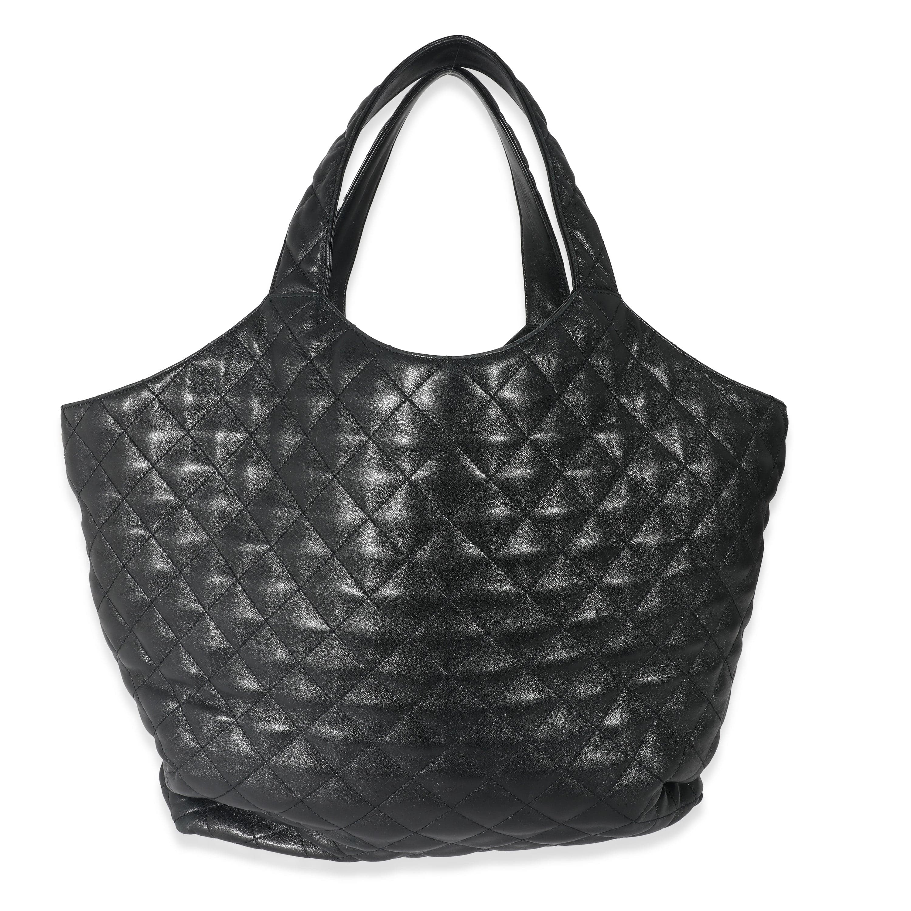 Saint Laurent Saint Laurent Black Quilted Lambskin ICare Maxi Shopping Bag