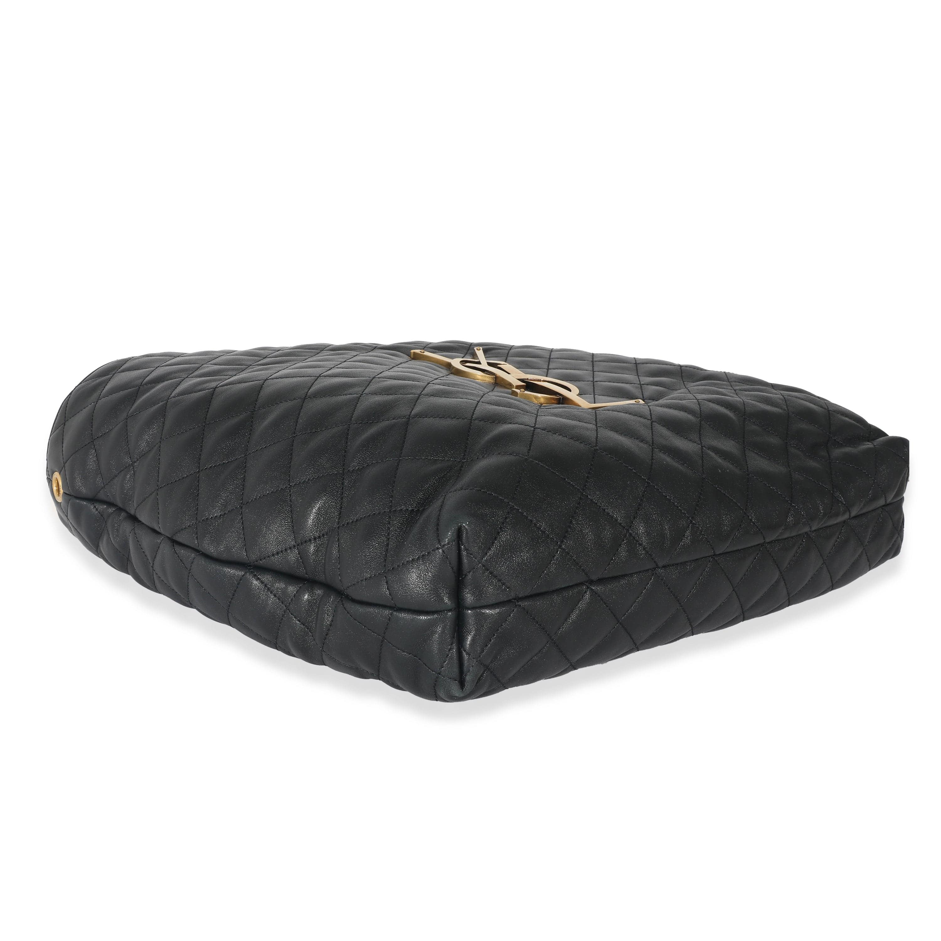 Saint Laurent Saint Laurent Black Quilted Lambskin ICare Maxi Shopping Bag