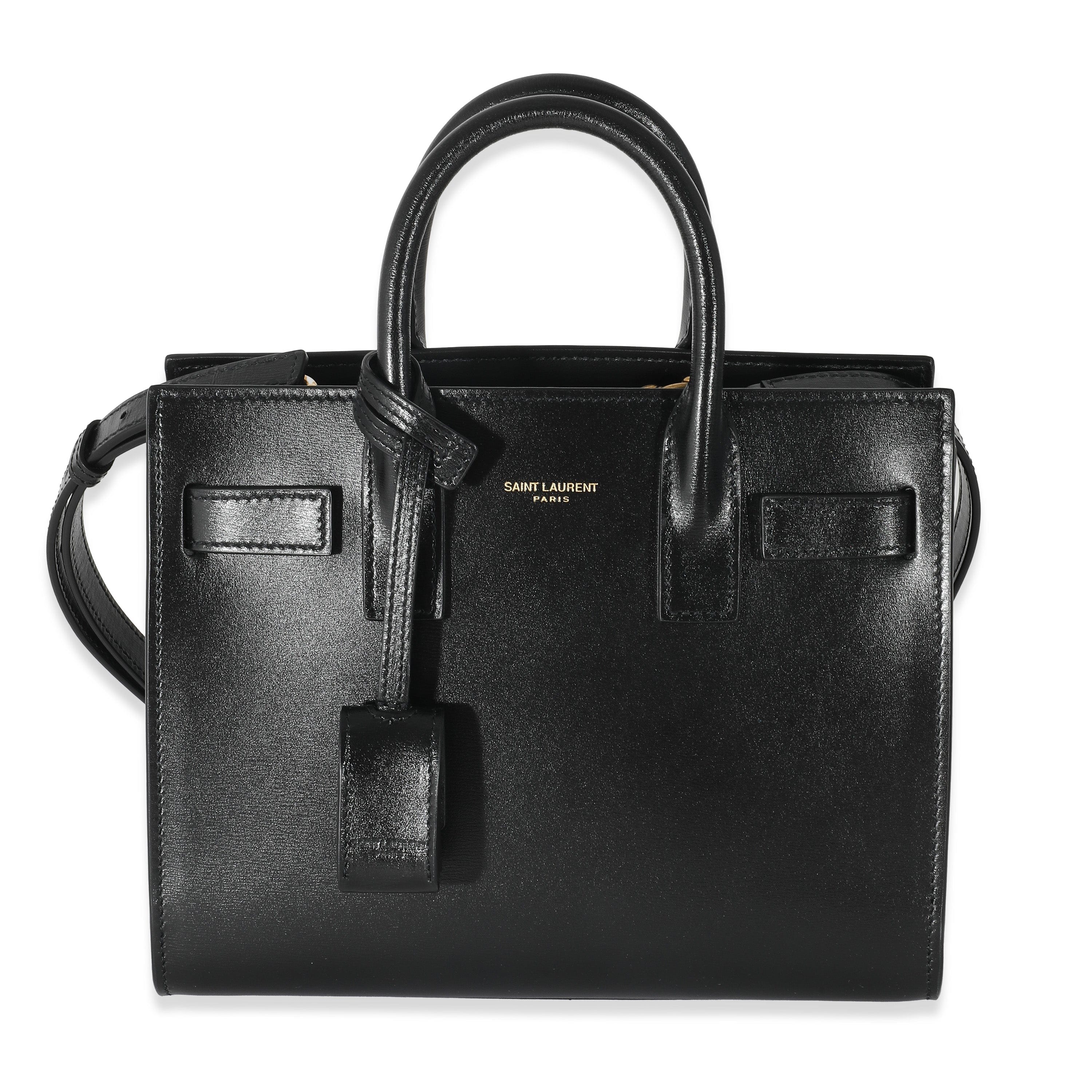 Saint Laurent Saint Laurent Black Shiny Leather Nano Sac De Jour