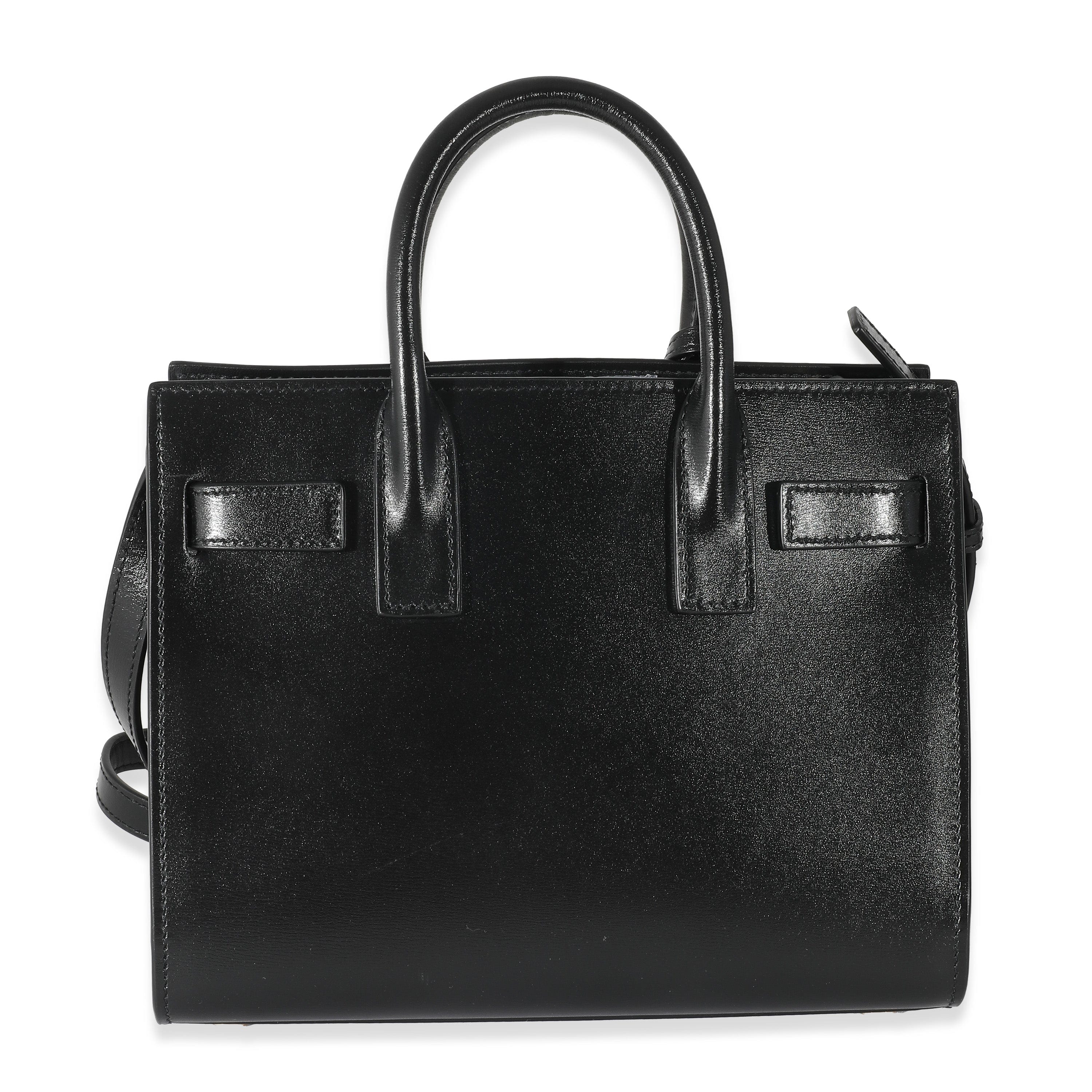 Saint Laurent Saint Laurent Black Shiny Leather Nano Sac De Jour