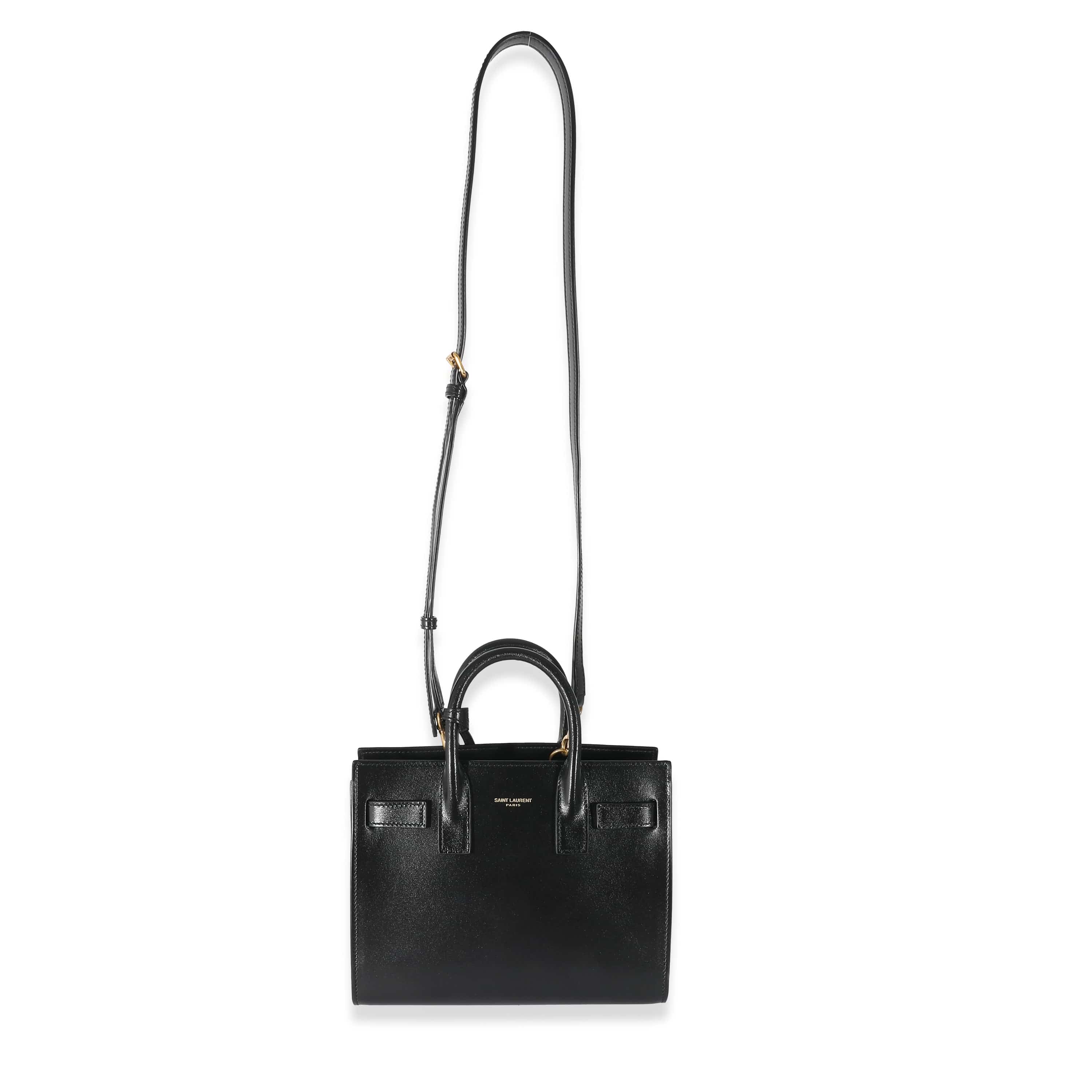 Saint Laurent Saint Laurent Black Shiny Leather Nano Sac De Jour