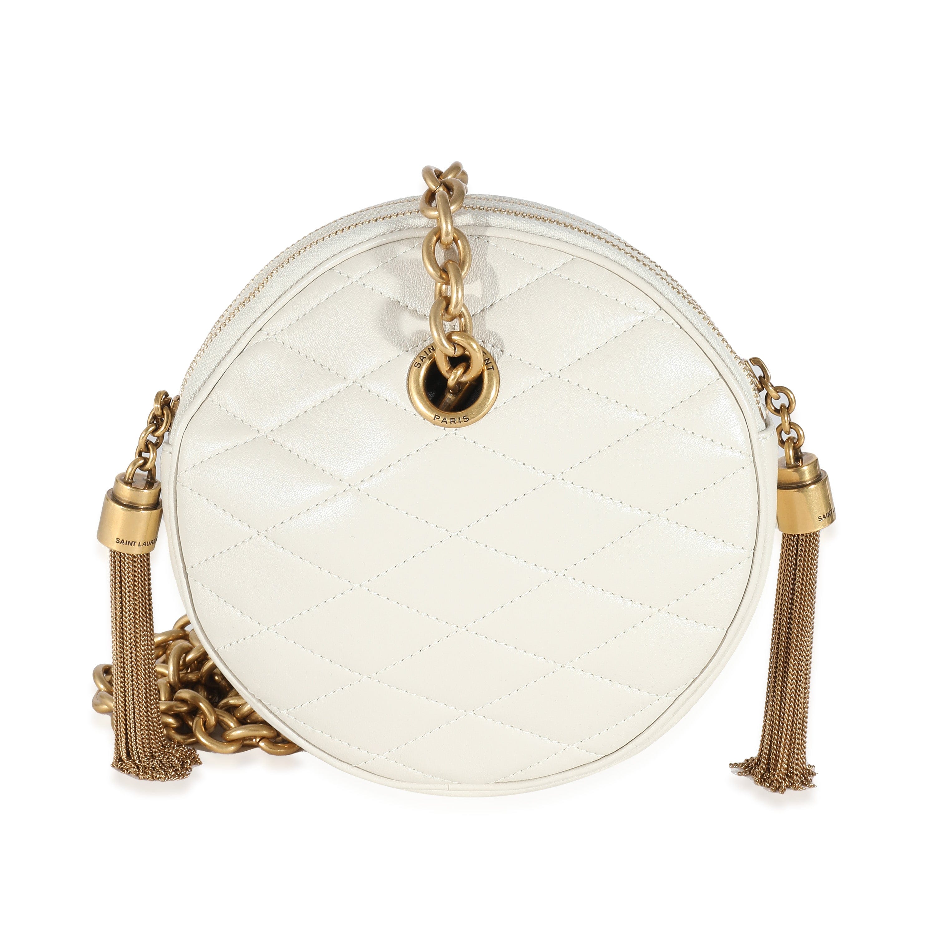 Saint Laurent Saint Laurent Crema Soft Quilted Lambskin Le Maillon Round Tassel Chain Bag