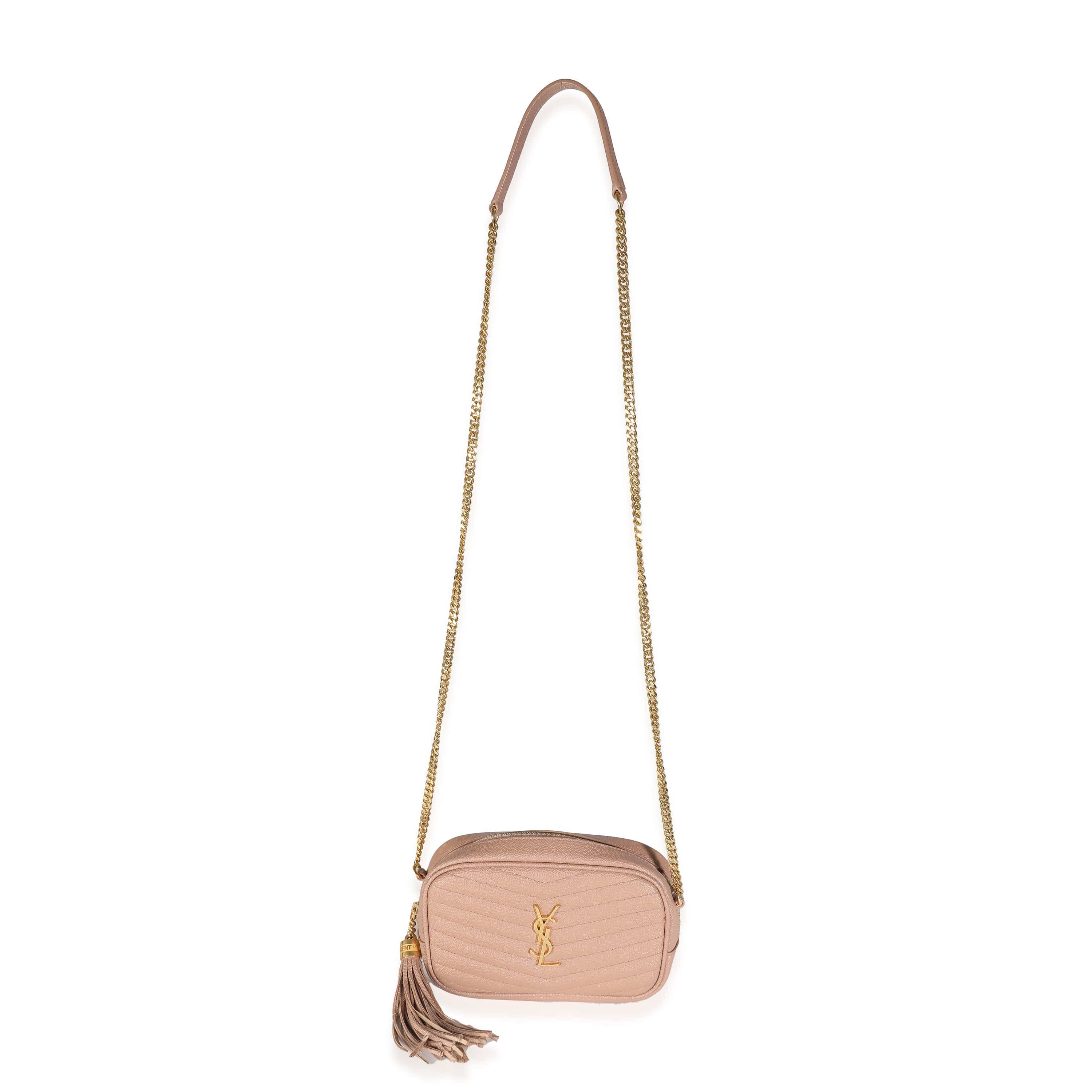 Saint Laurent Saint Laurent Dark Natural Grain De Poudre Mini Lou Camera Bag