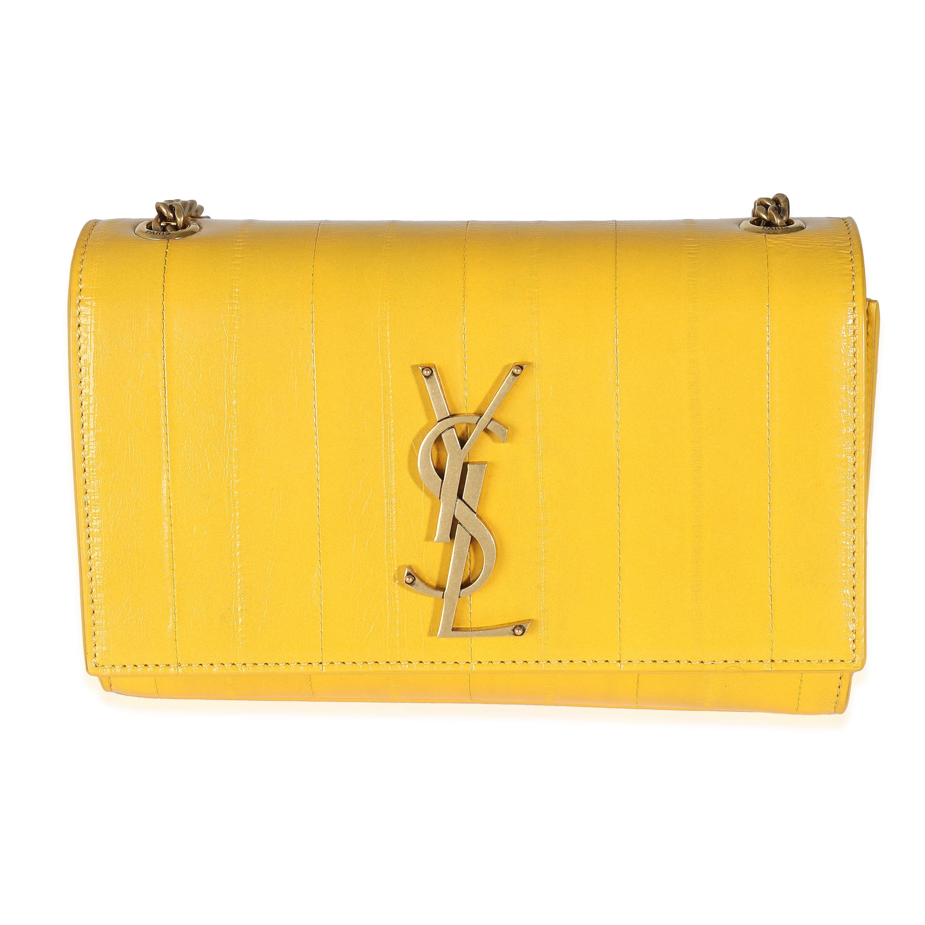 Saint Laurent Saint Laurent Mimosa Yellow Eel Skin Small Kate Chain Bag