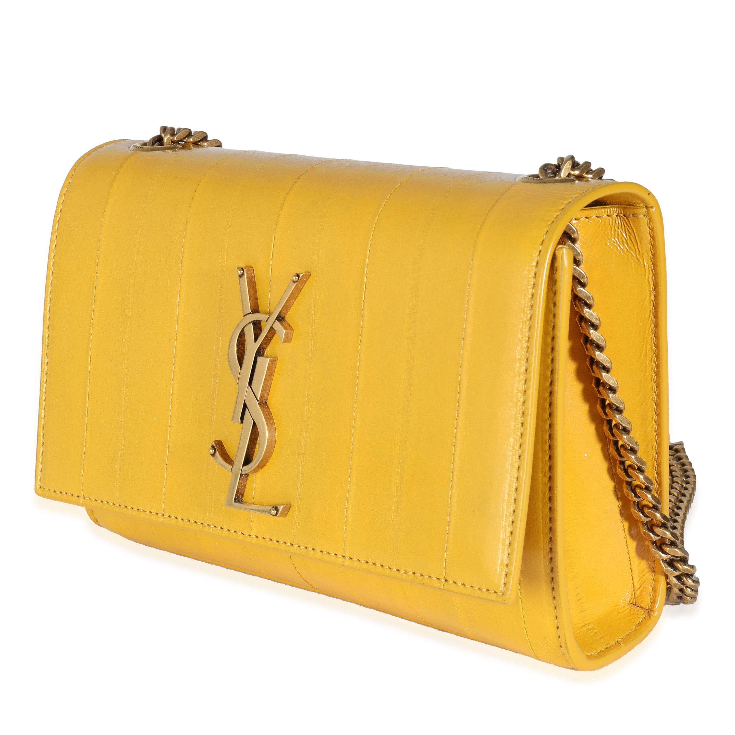 Saint Laurent Saint Laurent Mimosa Yellow Eel Skin Small Kate Chain Bag