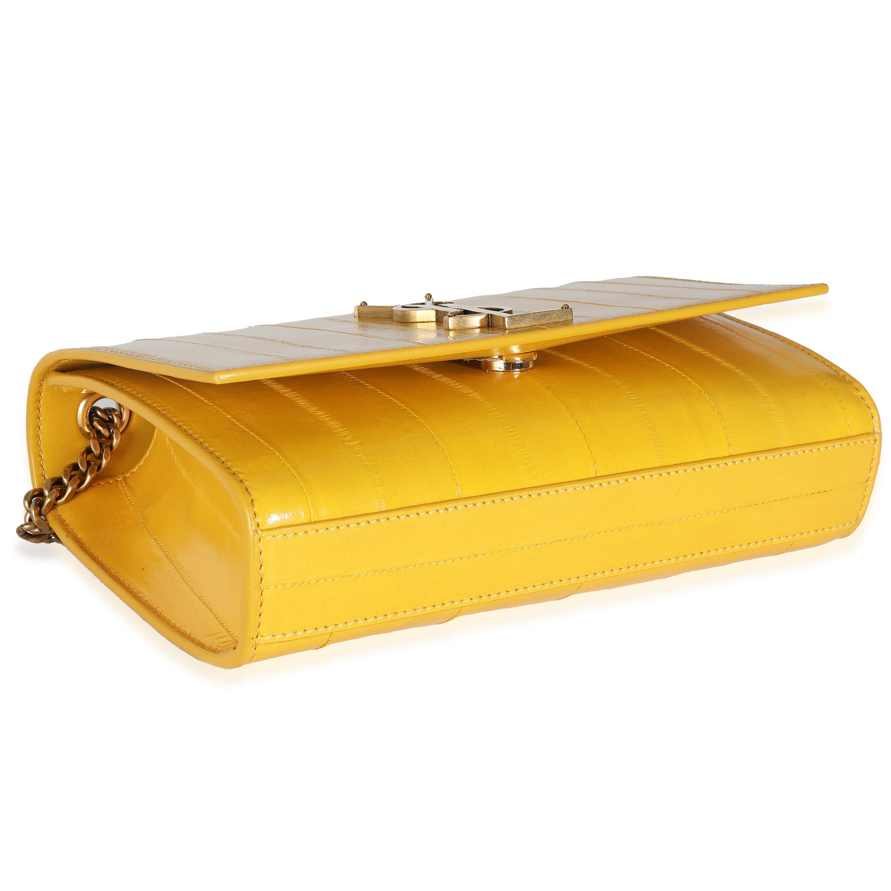 Saint Laurent Saint Laurent Mimosa Yellow Eel Skin Small Kate Chain Bag