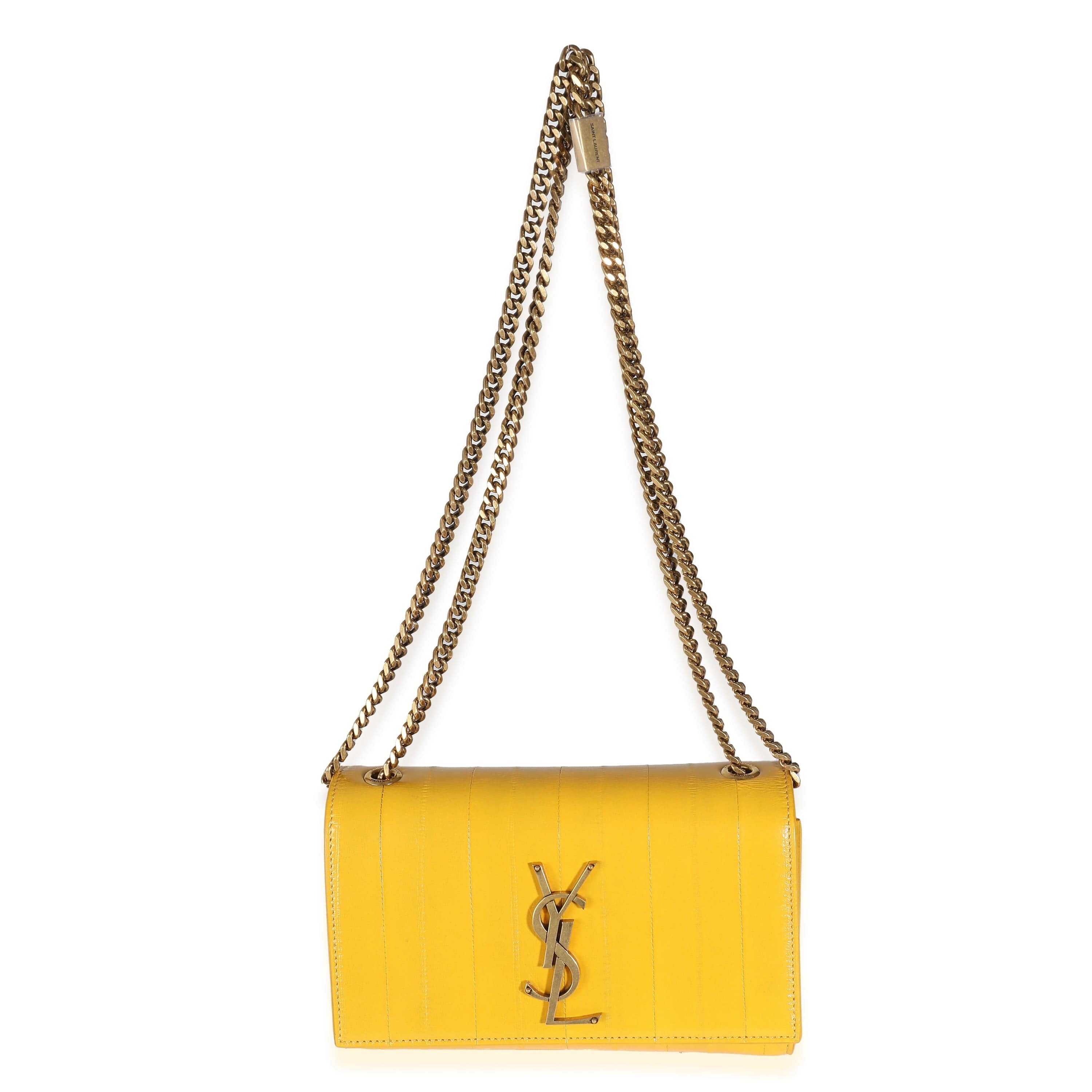 Saint Laurent Saint Laurent Mimosa Yellow Eel Skin Small Kate Chain Bag