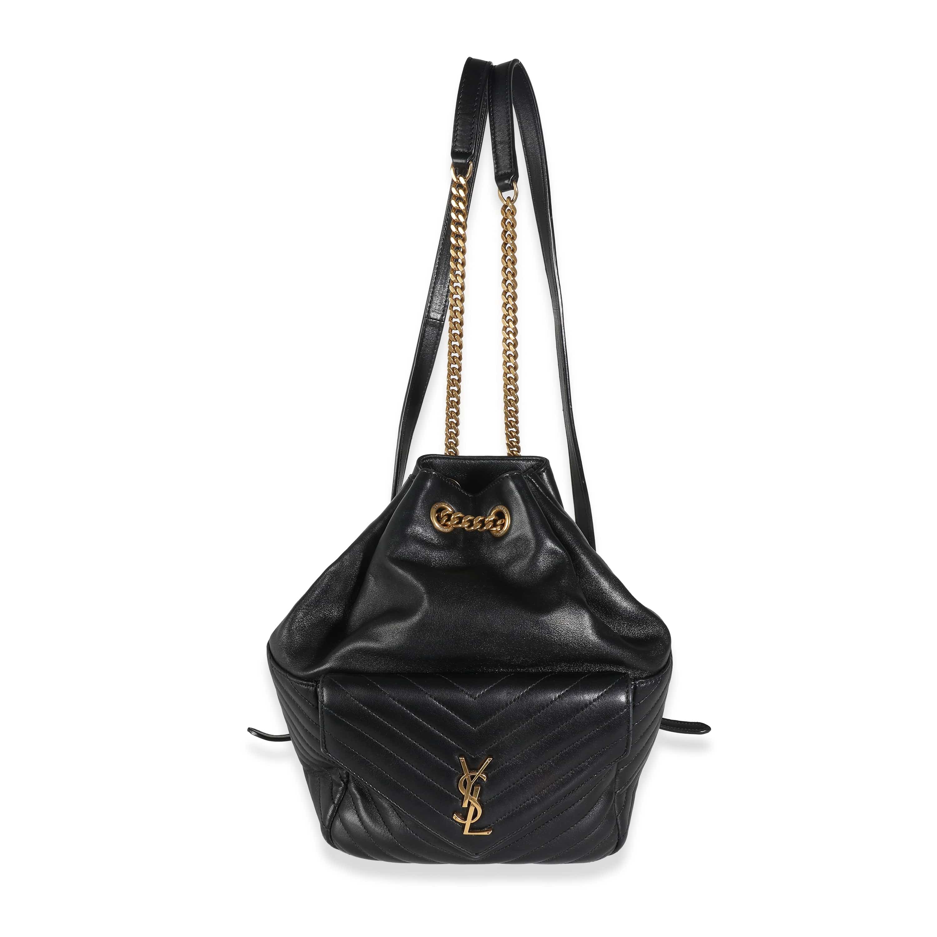 Saint Laurent YSL Black Matelasse Lambskin Joe Backpack