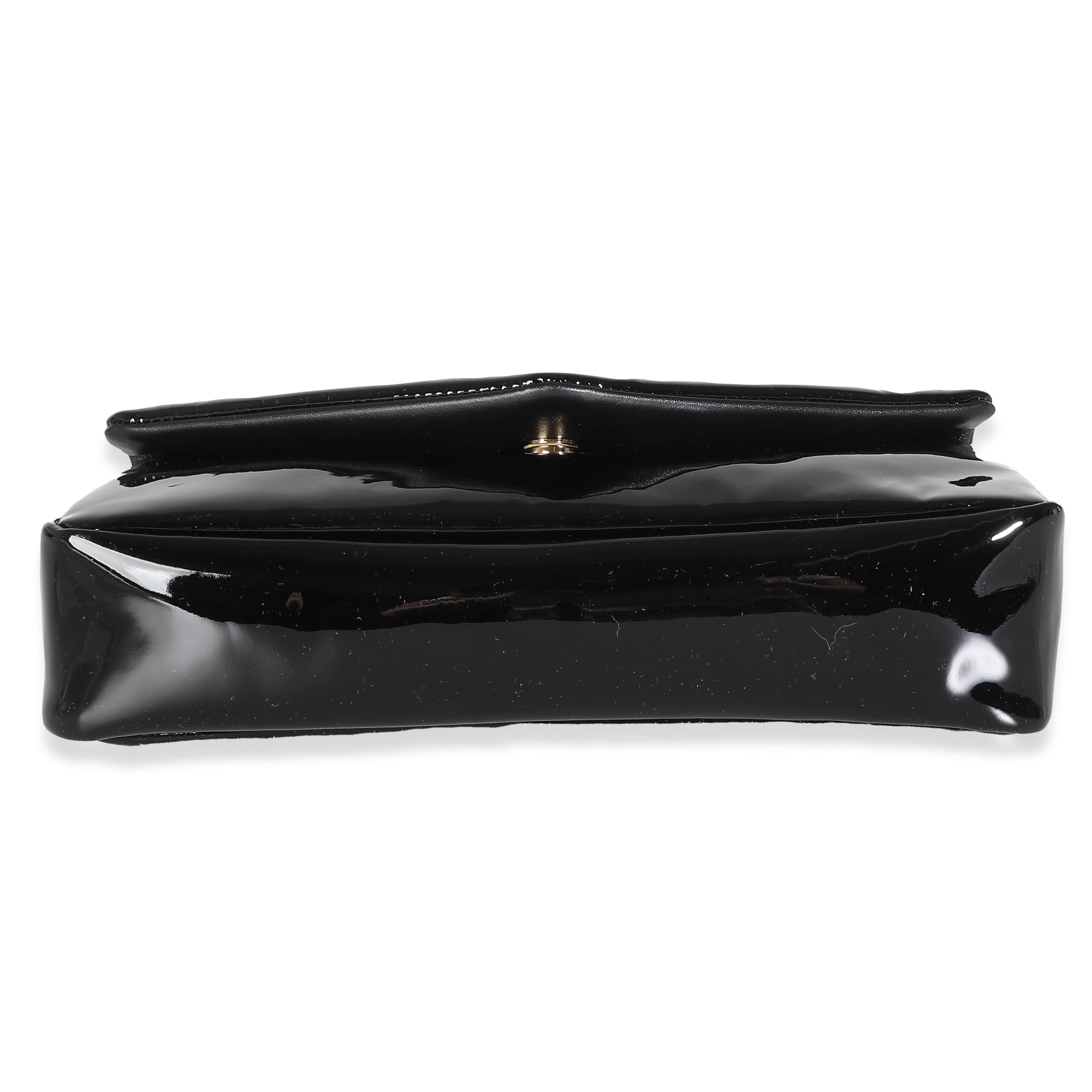 Saint Laurent YSL Black Patent Medium Calypso Chain Bag