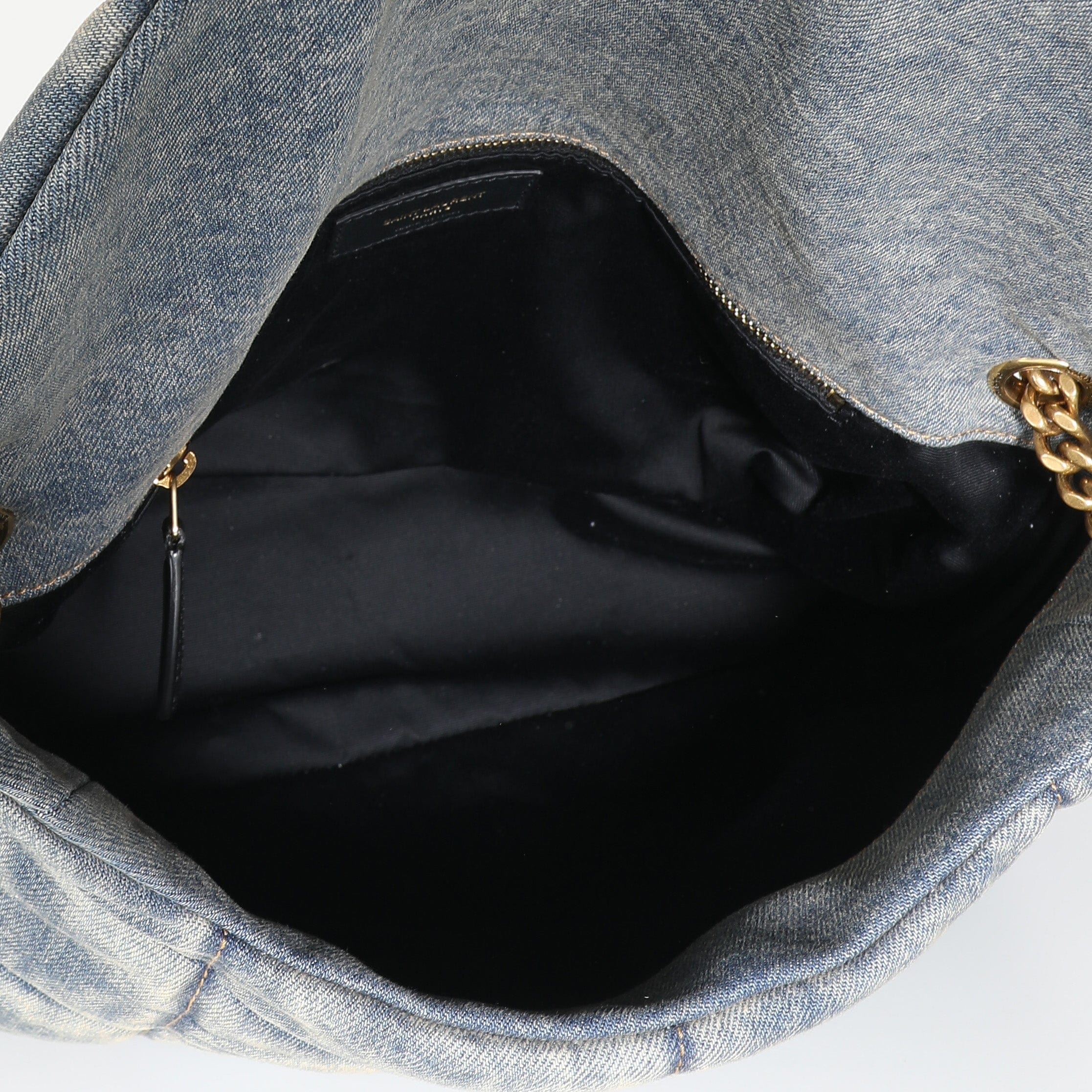 Saint Laurent YSL Blue Denim Medium Puffer Bag