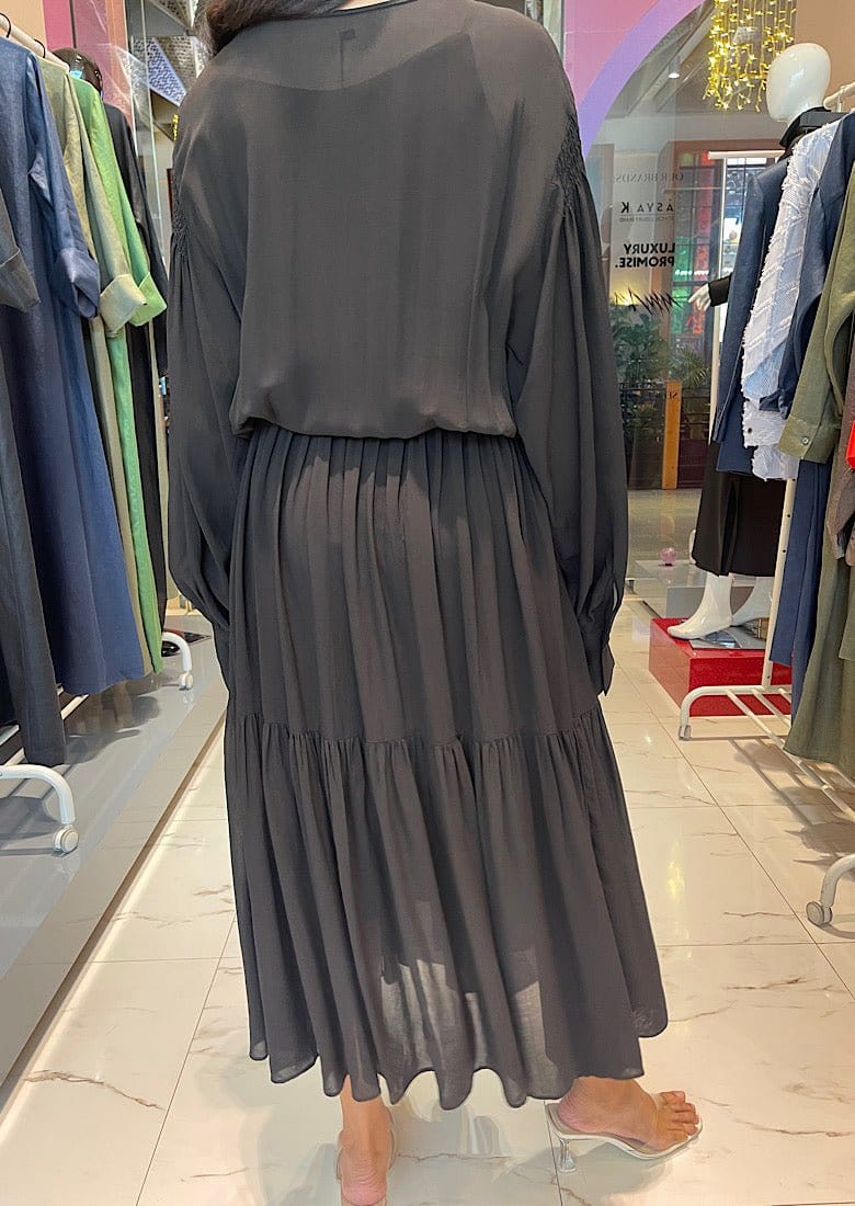 ADJUSTABLE WAIST CHIFON DRESS (فستان)