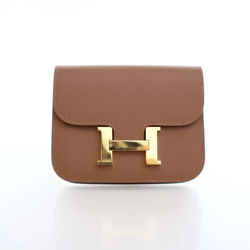 Hermes Constance Slim Wallet Gold Evercolor 4L8ZL5