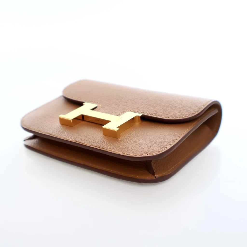 Hermes Constance Slim Wallet Gold Evercolor 4L8ZL5