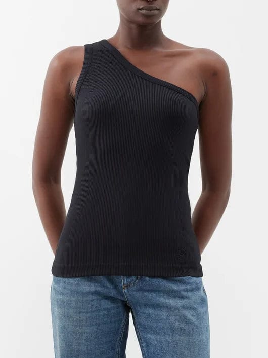 Stella McCartney Stella McCartney One Shoulder Ribbed Jersey Top L