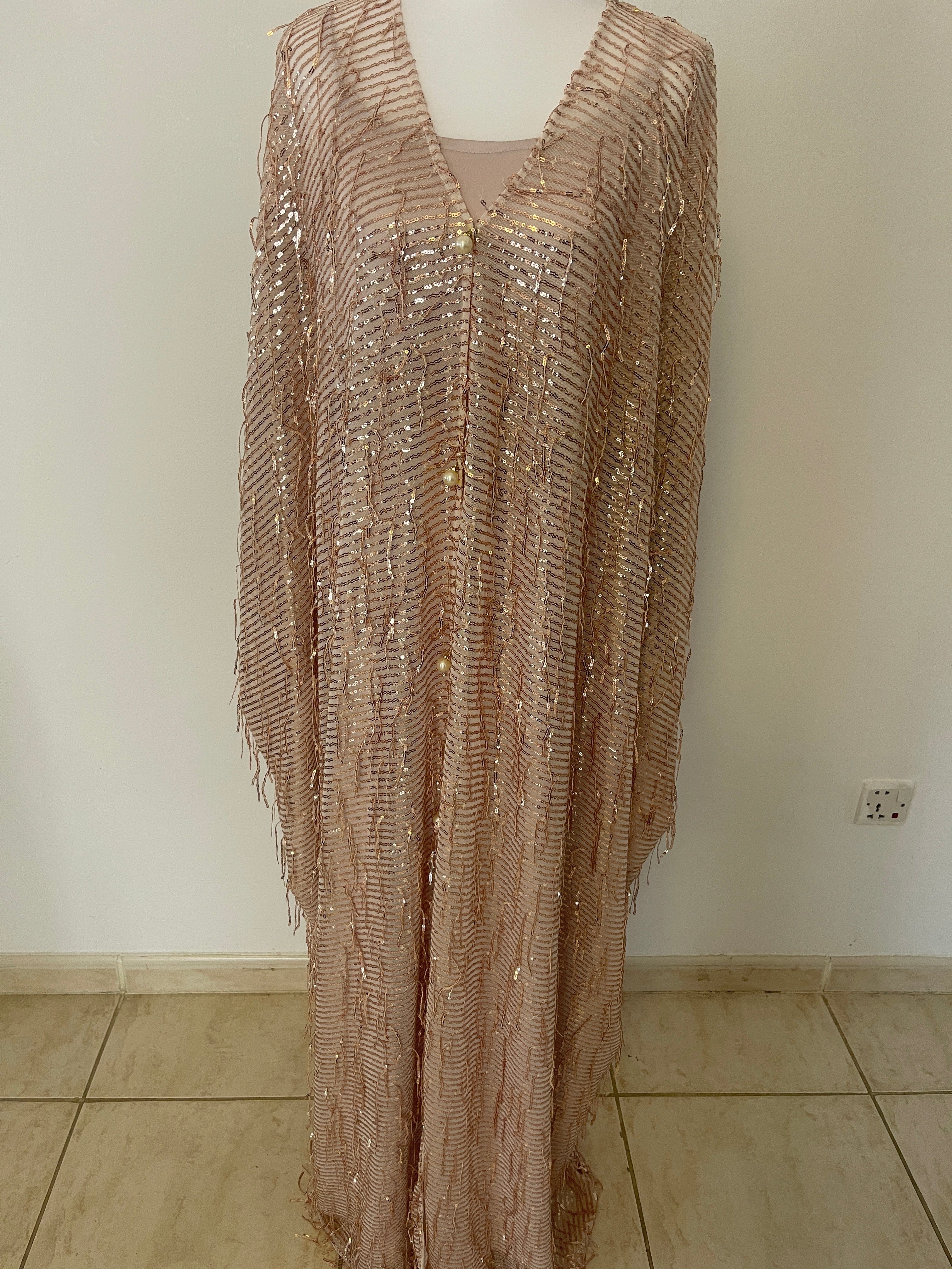 TAIRA TAIRA X LP EXCLUSIVE - Peach Tassel Empress Kaftan with Slip REC1462