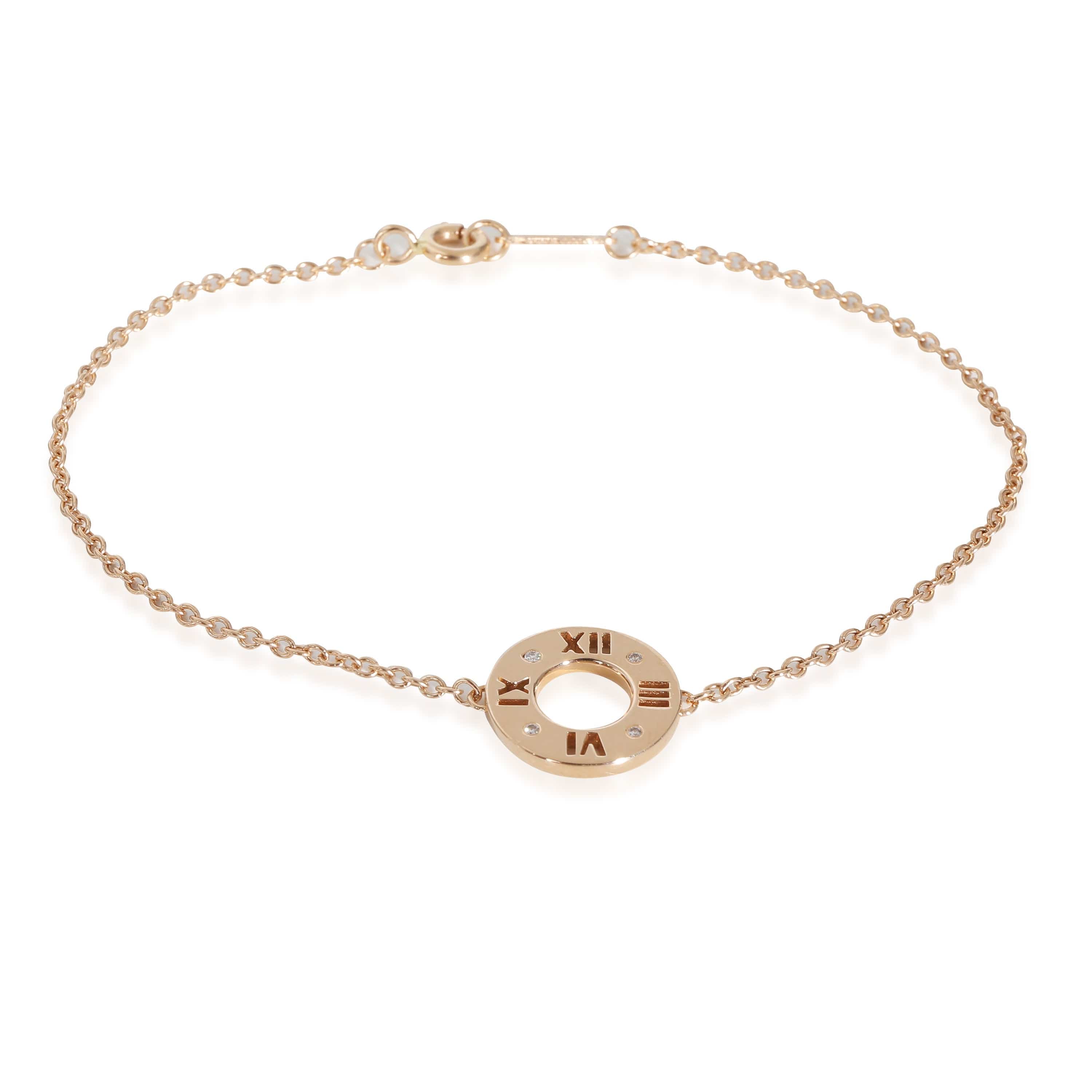 Tiffany & Co. Atlas Bracelet in 18k Rose Gold 0.01 CTW