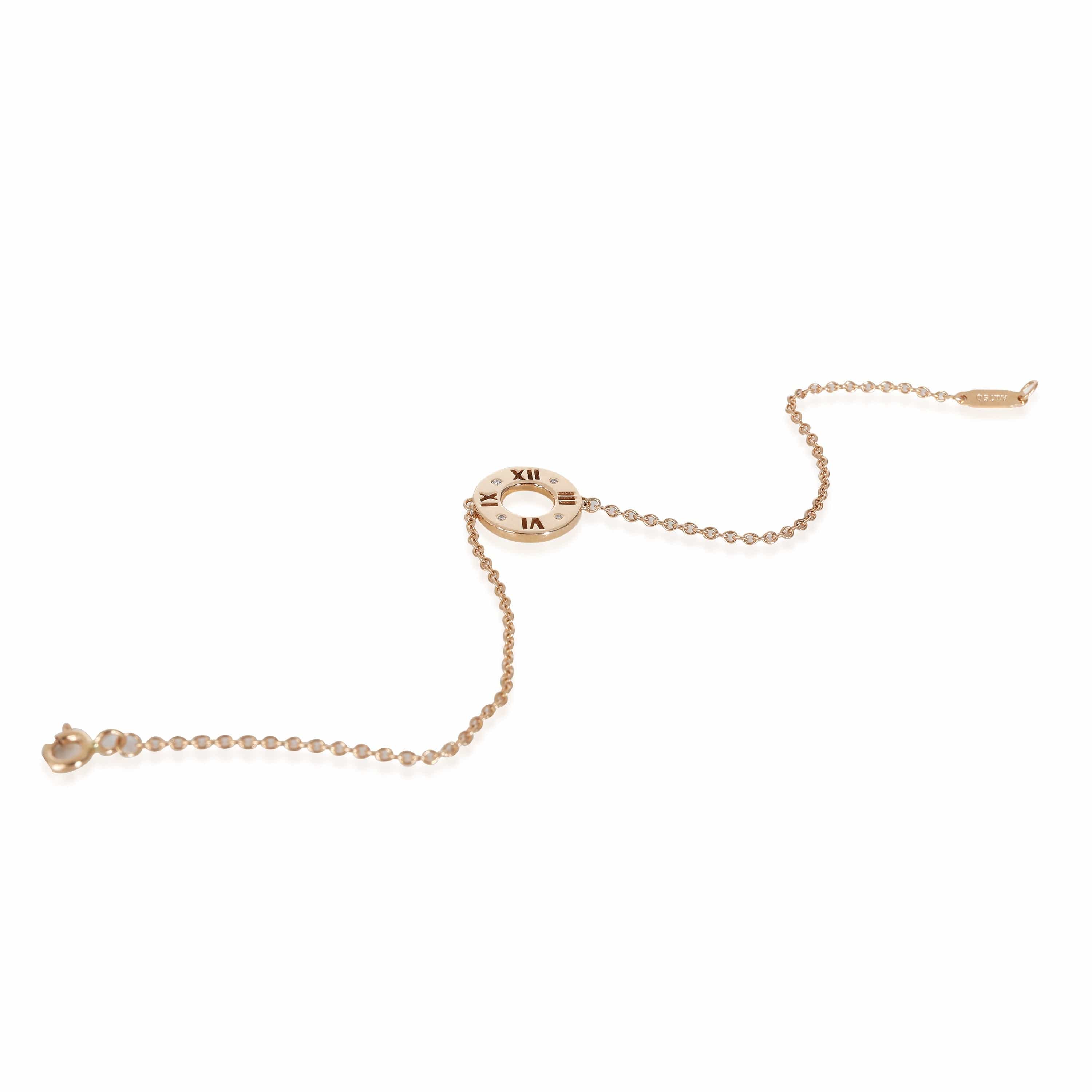 Tiffany & Co. Atlas Bracelet in 18k Rose Gold 0.01 CTW