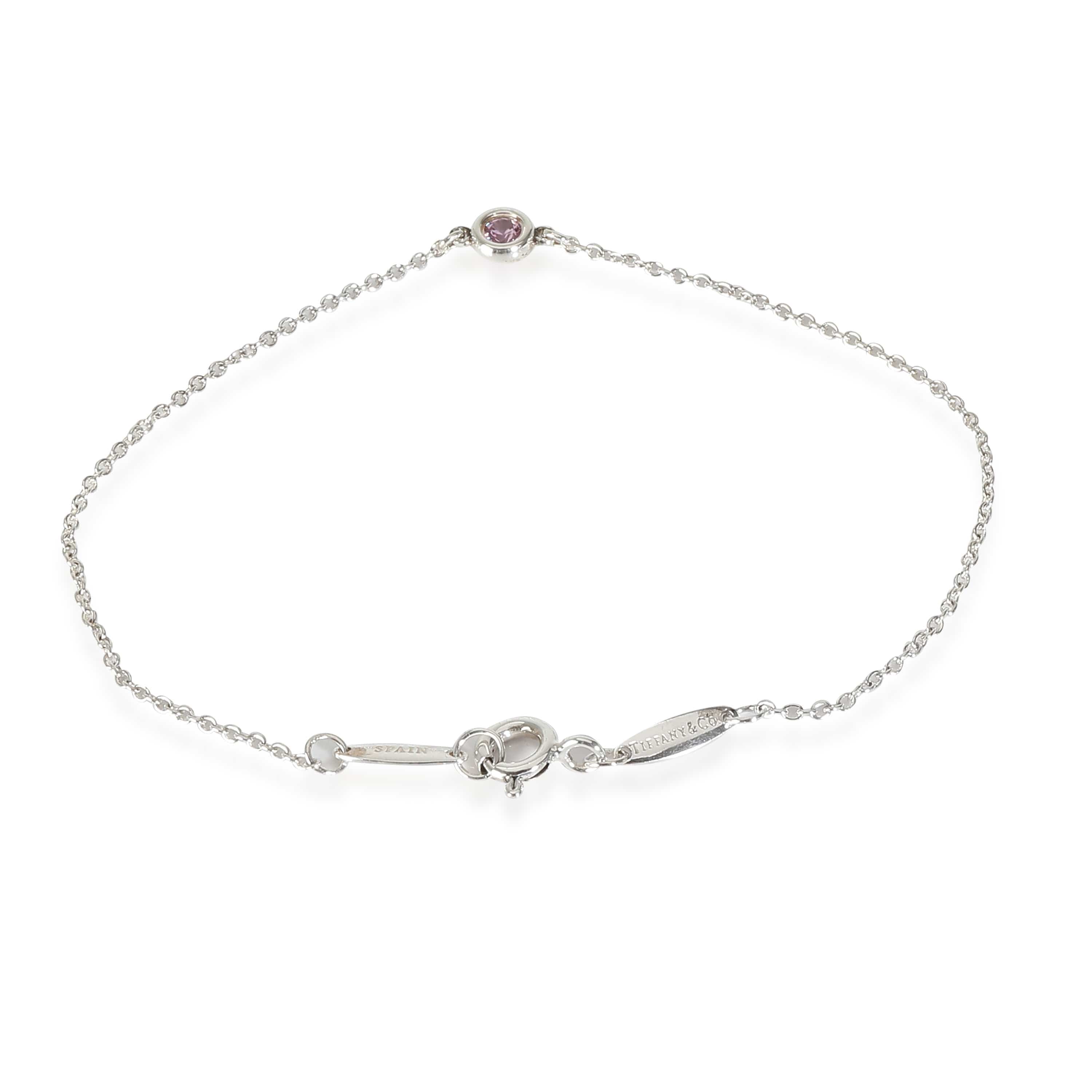 Tiffany & Co. Tiffany & Co. Elsa Peretti Sapphire Bracelet in  Sterling Silver Pink