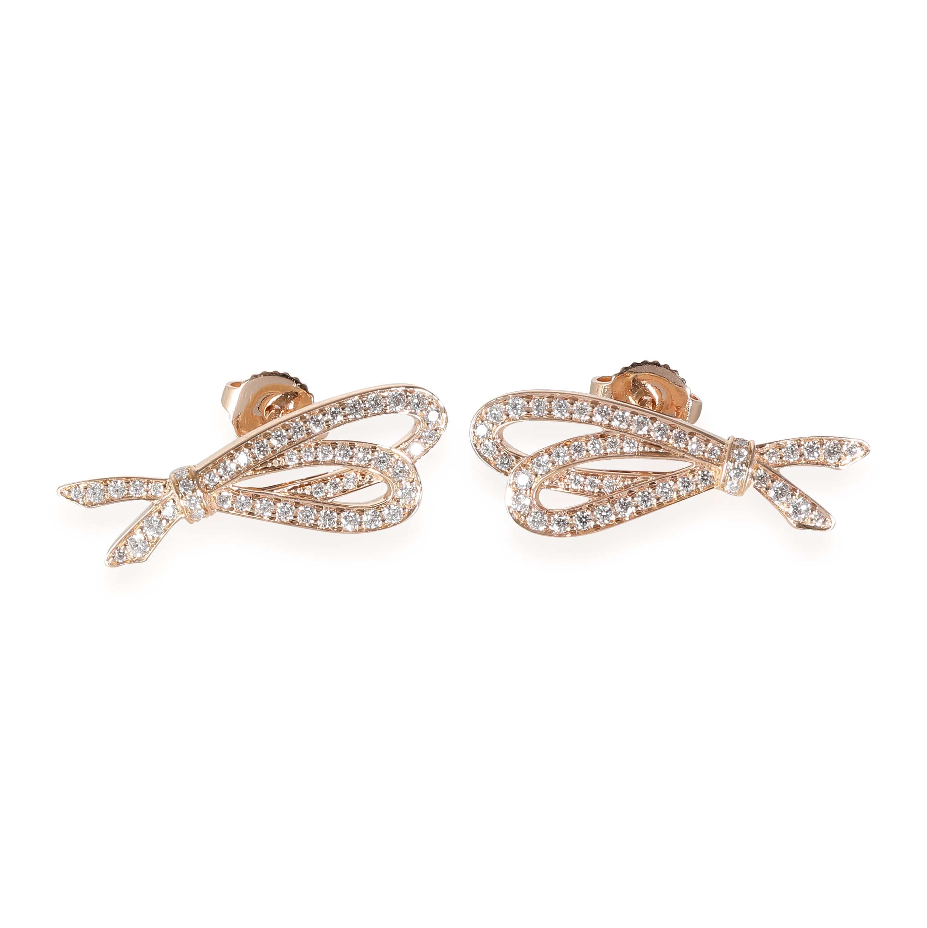 Tiffany & Co. Diamond Bow Earrings in 18k Rose Gold 0.5 CTW